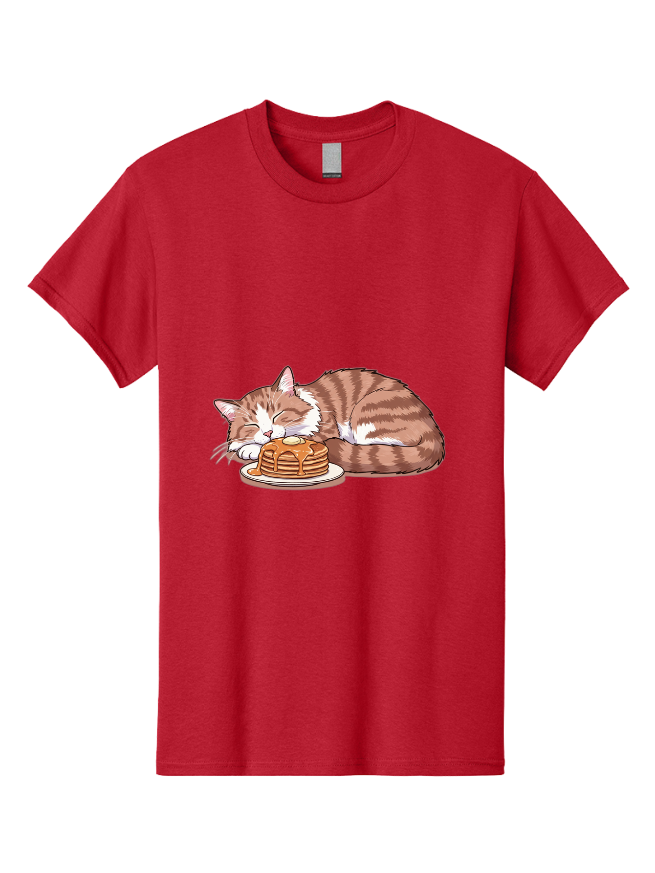 Cat-Sleeping-On-Pancakes-2 Men'S Graphic Tee, 100% Cotton, Comfortable Casual Summer Wear, Machine Washable, Vintage Camera, Old Camera, Antique Camera, Black Camera, Classic Photography, Photography Equipment, Nostalgic Device, Film Camera, Bak221