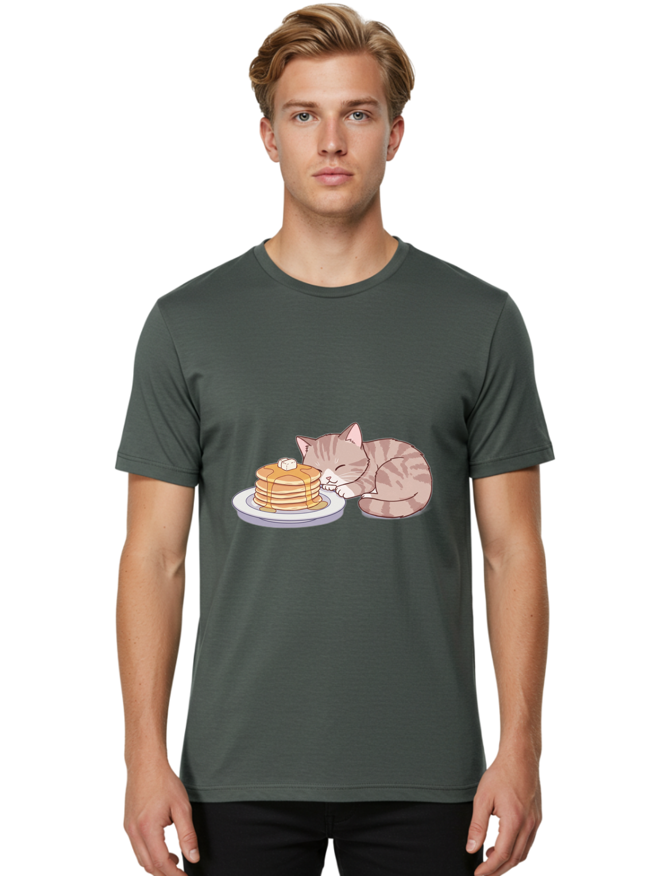 Cat-Sleeping-On-Pancakes Men'S Graphic Tee, 100% Cotton, Comfortable Casual Summer Wear, Machine Washable, Vintage Camera, Old Camera, Antique Camera, Black Camera, Classic Photography, Photography Equipment, Nostalgic Device, Film Camera, Bak222