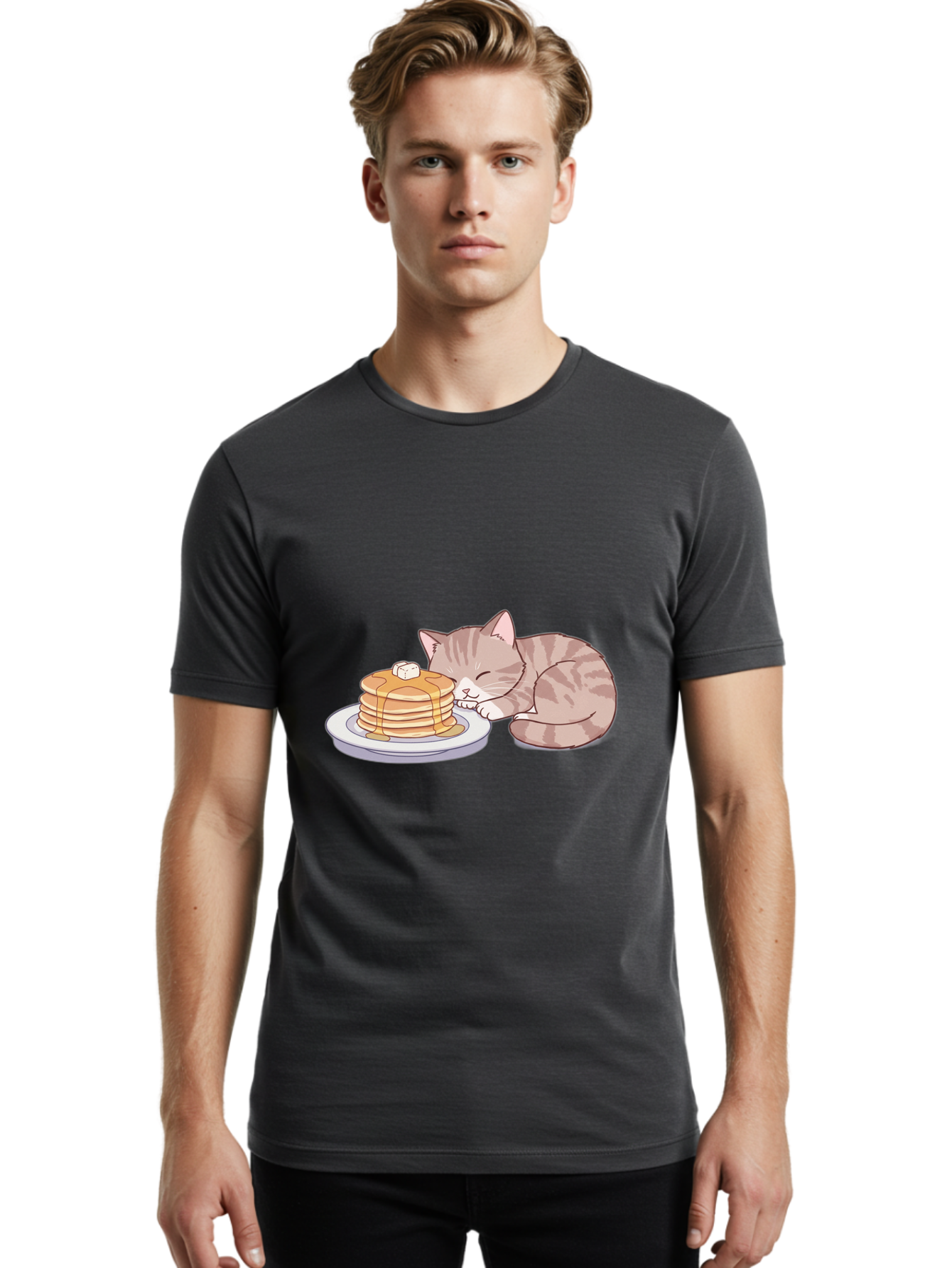 Cat-Sleeping-On-Pancakes Men'S Graphic Tee, 100% Cotton, Comfortable Casual Summer Wear, Machine Washable, Vintage Camera, Old Camera, Antique Camera, Black Camera, Classic Photography, Photography Equipment, Nostalgic Device, Film Camera, Bak222