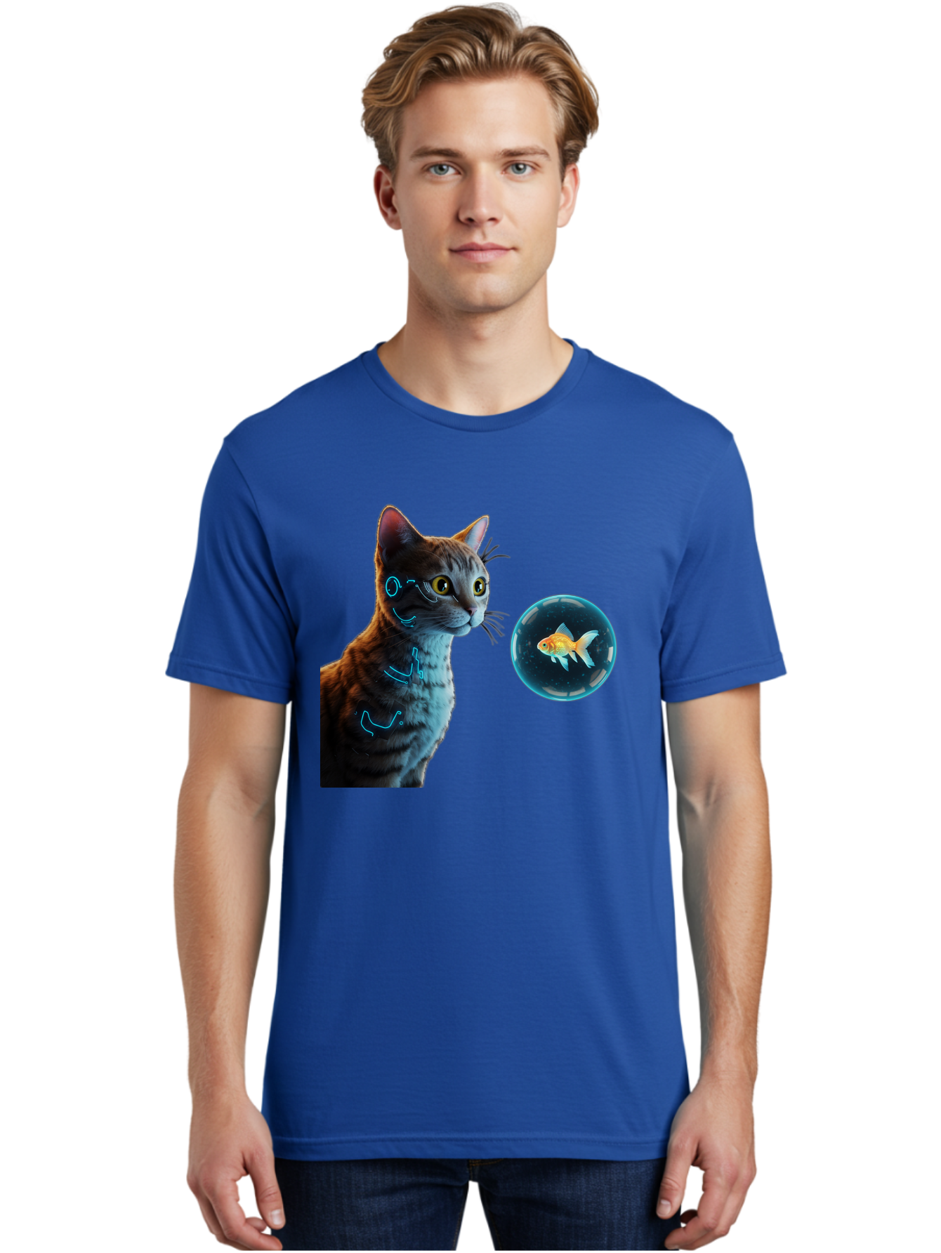 Cat-With-Fishbowl Men'S Graphic Tee, 100% Cotton, Comfortable Casual Summer Wear, Machine Washable, Vintage Camera, Old Camera, Antique Camera, Black Camera, Classic Photography, Photography Equipment, Nostalgic Device, Film Camera, Camera Art Bak223