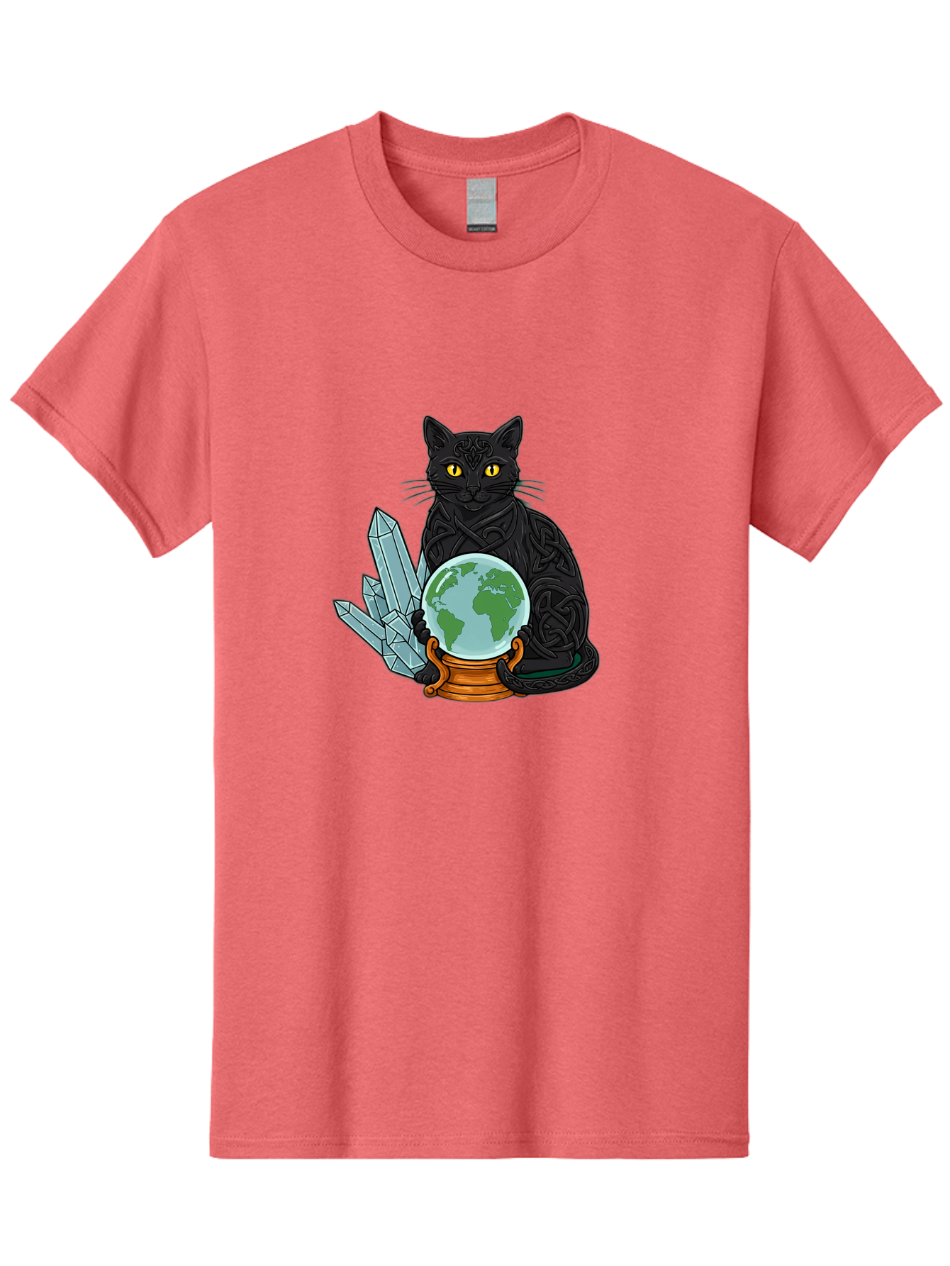Celtic-Cat-With-Globe Men'S Graphic Tee, 100% Cotton, Comfortable Casual Summer Wear, Machine Washable, Vintage Camera, Old Camera, Antique Camera, Black Camera, Classic Photography, Photography Equipment, Nostalgic Device, Film Camera, Bak225