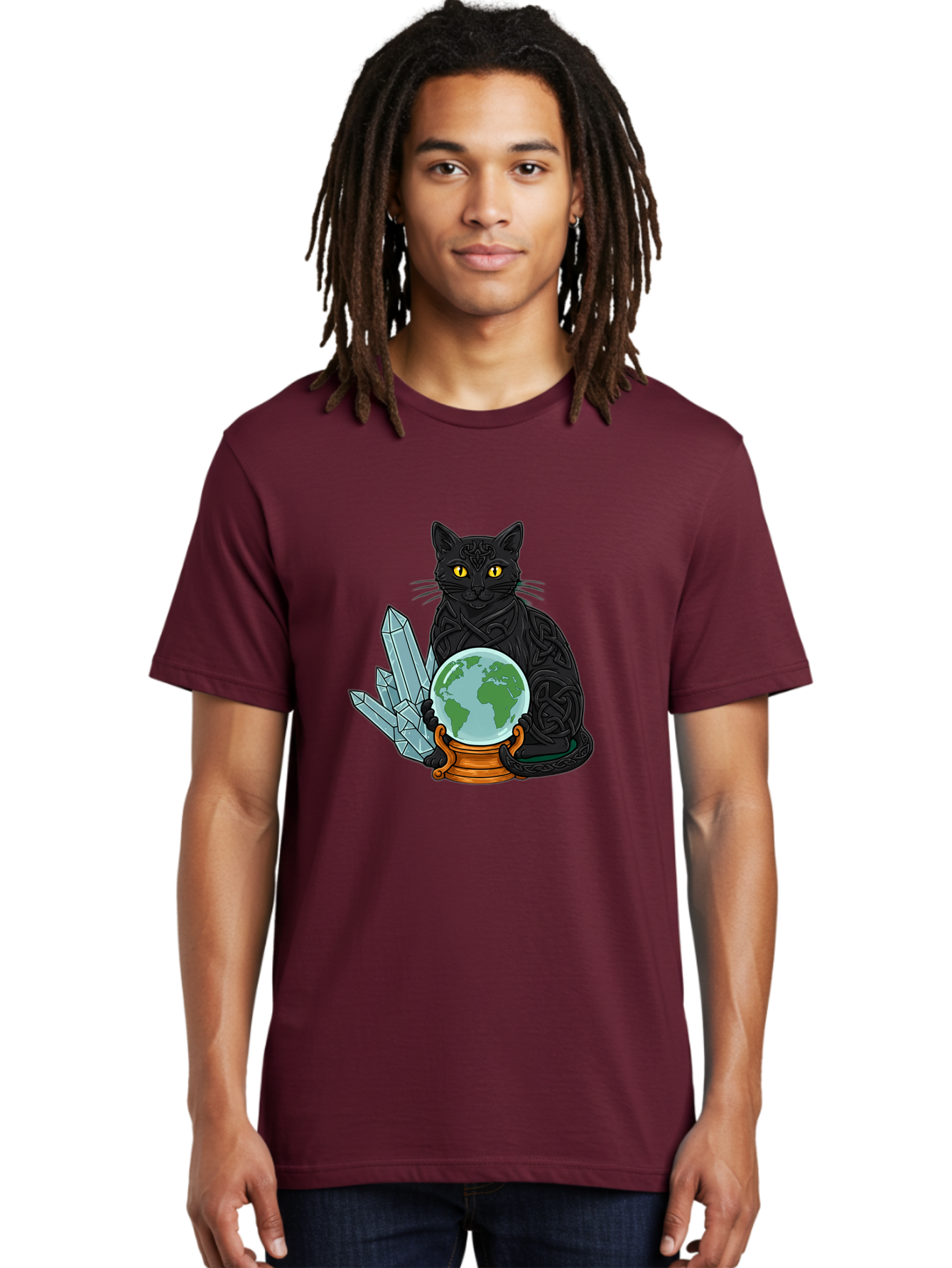 Celtic-Cat-With-Globe Men'S Graphic Tee, 100% Cotton, Comfortable Casual Summer Wear, Machine Washable, Vintage Camera, Old Camera, Antique Camera, Black Camera, Classic Photography, Photography Equipment, Nostalgic Device, Film Camera, Bak225