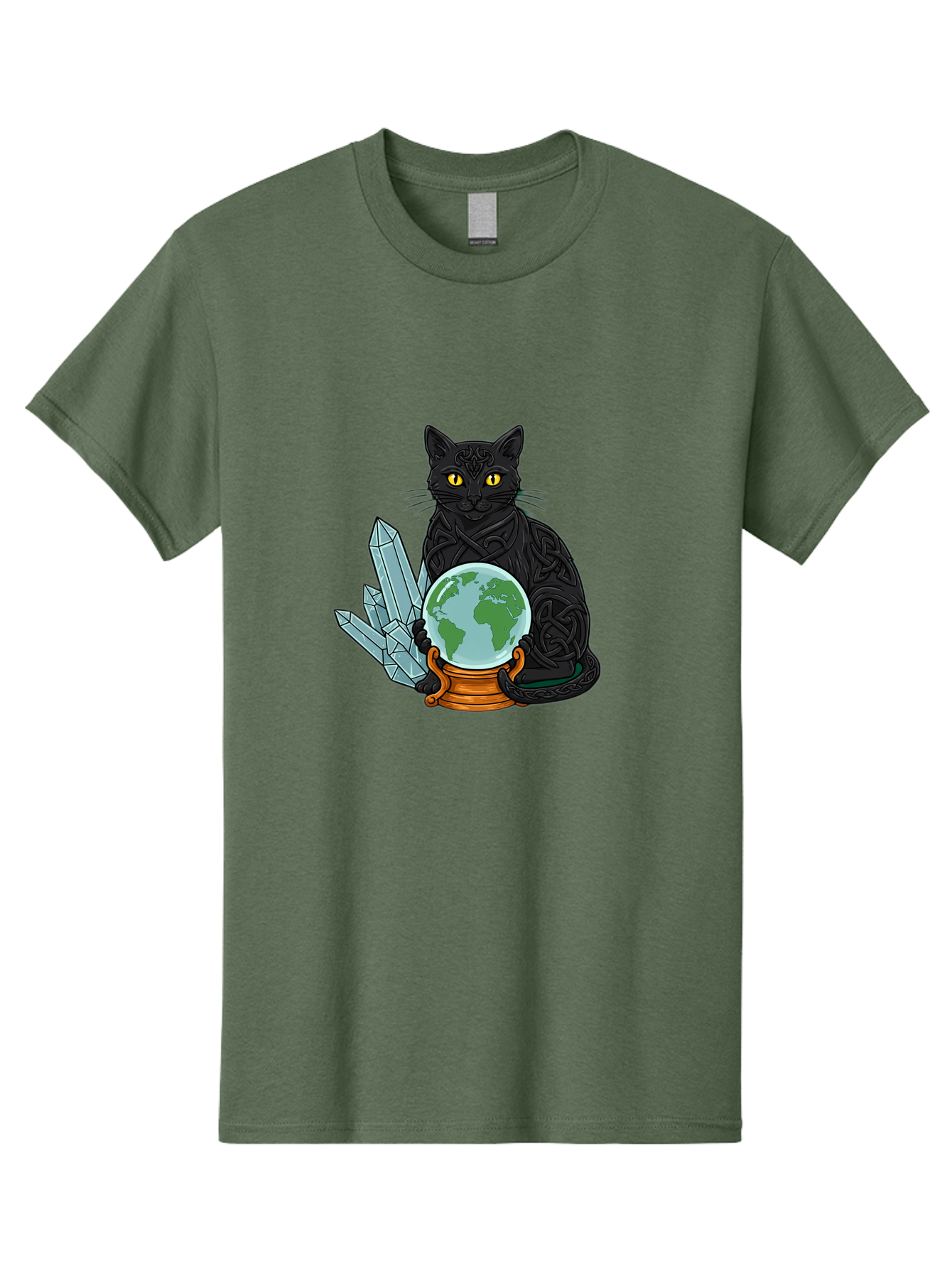 Celtic-Cat-With-Globe Men'S Graphic Tee, 100% Cotton, Comfortable Casual Summer Wear, Machine Washable, Vintage Camera, Old Camera, Antique Camera, Black Camera, Classic Photography, Photography Equipment, Nostalgic Device, Film Camera, Bak225