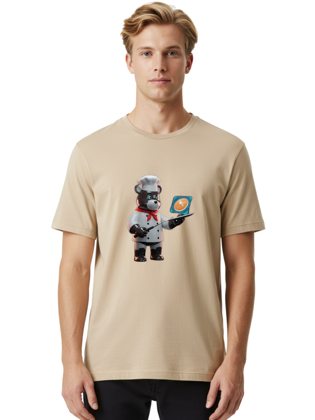 Chef-Bear-4 Men'S Graphic Tee, 100% Cotton, Comfortable Casual Summer Wear, Machine Washable, Vintage Camera, Old Camera, Antique Camera, Black Camera, Classic Photography, Photography Equipment, Nostalgic Device, Film Camera, Camera Art Bak233