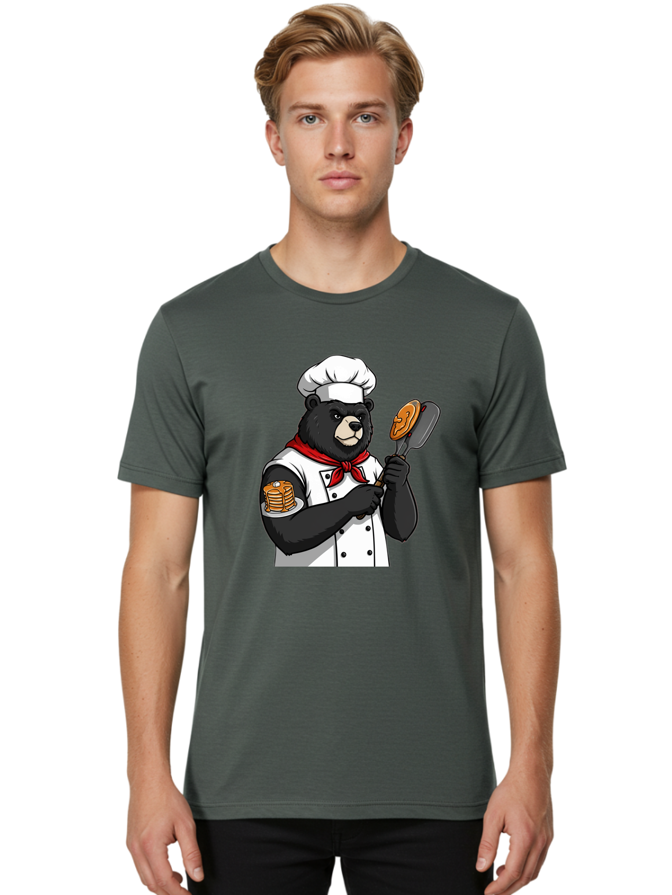 Chef-Bear-8 Men'S Graphic Tee, 100% Cotton, Comfortable Casual Summer Wear, Machine Washable, Vintage Camera, Old Camera, Antique Camera, Black Camera, Classic Photography, Photography Equipment, Nostalgic Device, Film Camera, Camera Art Bak237