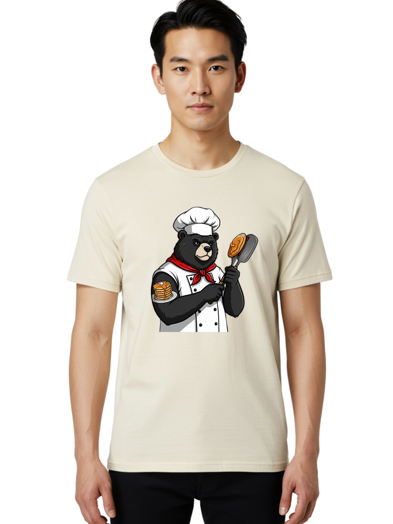 Chef-Bear-8 Men'S Graphic Tee, 100% Cotton, Comfortable Casual Summer Wear, Machine Washable, Vintage Camera, Old Camera, Antique Camera, Black Camera, Classic Photography, Photography Equipment, Nostalgic Device, Film Camera, Camera Art Bak237