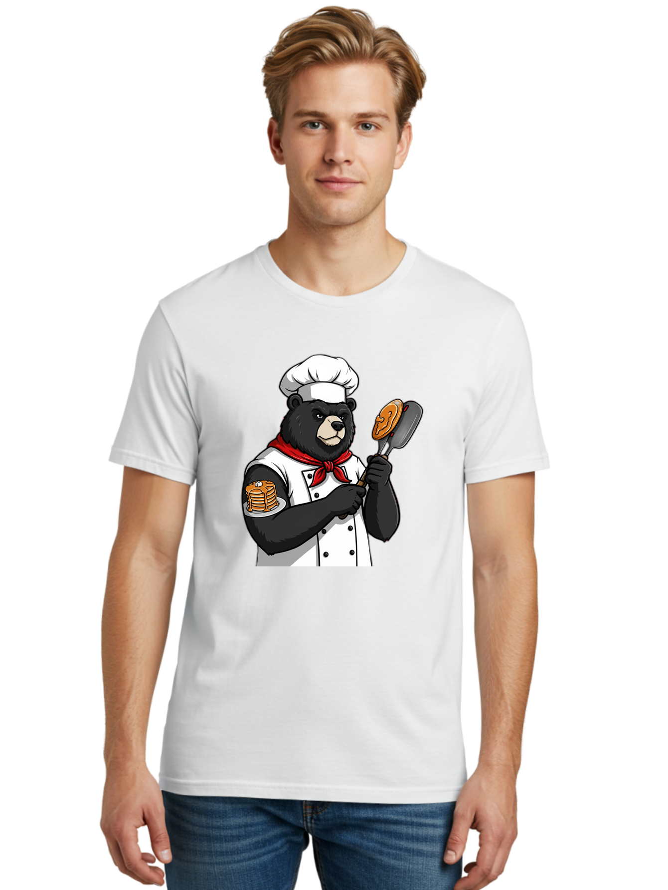 Chef-Bear-8 Men'S Graphic Tee, 100% Cotton, Comfortable Casual Summer Wear, Machine Washable, Vintage Camera, Old Camera, Antique Camera, Black Camera, Classic Photography, Photography Equipment, Nostalgic Device, Film Camera, Camera Art Bak237