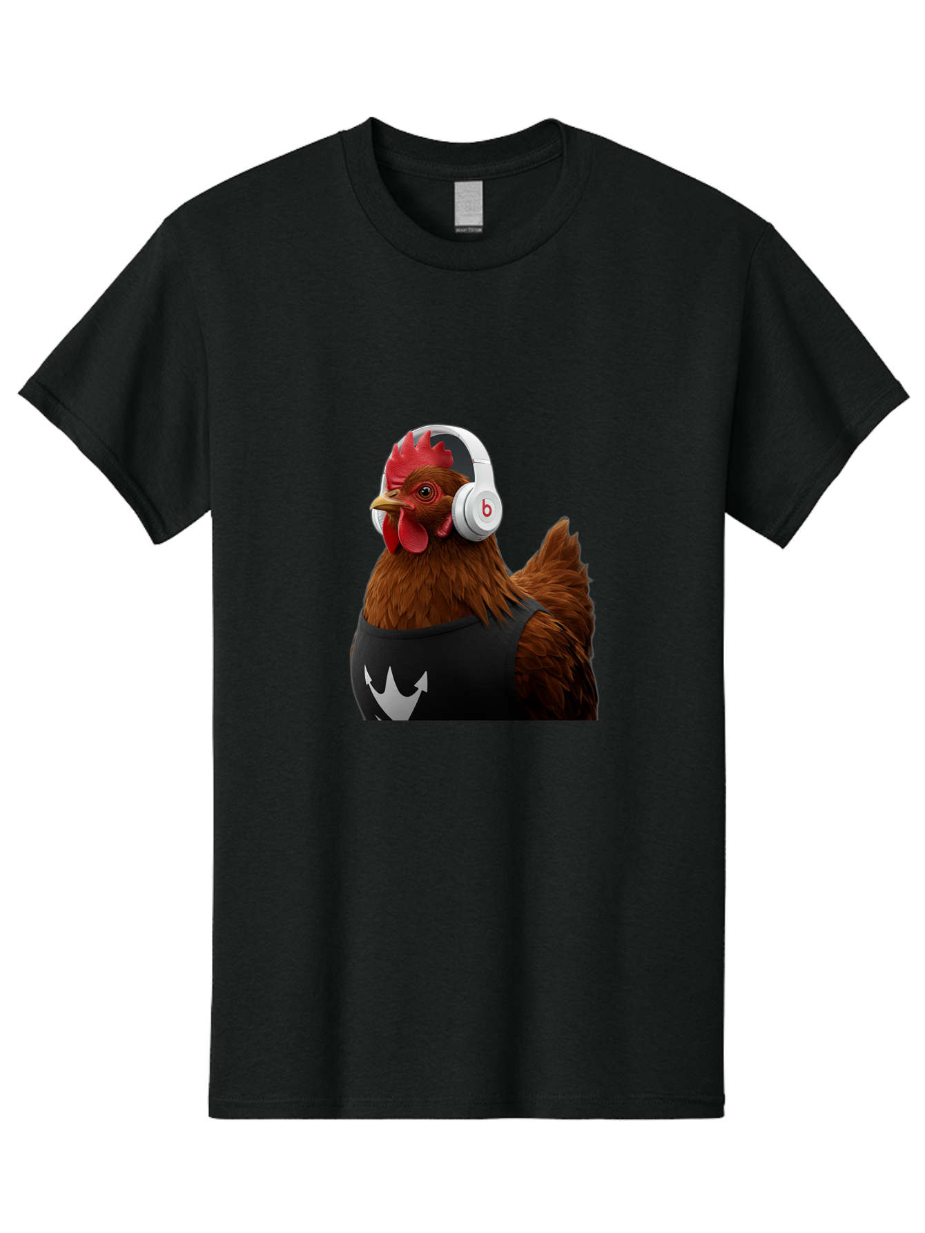 Chicken-With-Beats-Headphones Men'S Graphic Tee, 100% Cotton, Comfortable Casual Summer Wear, Machine Washable, Vintage Camera, Old Camera, Antique Camera, Black Camera, Classic Photography, Photography Equipment, Nostalgic Device, Bak243