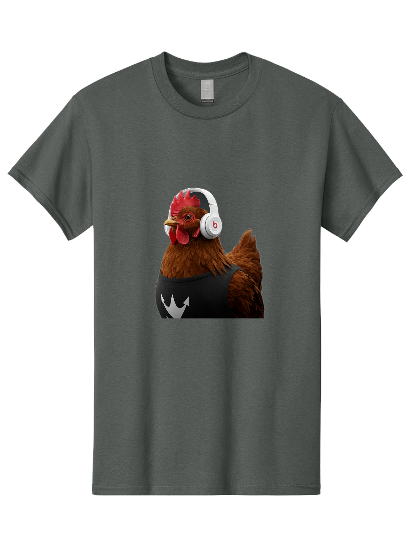Chicken-With-Beats-Headphones Men'S Graphic Tee, 100% Cotton, Comfortable Casual Summer Wear, Machine Washable, Vintage Camera, Old Camera, Antique Camera, Black Camera, Classic Photography, Photography Equipment, Nostalgic Device, Bak243
