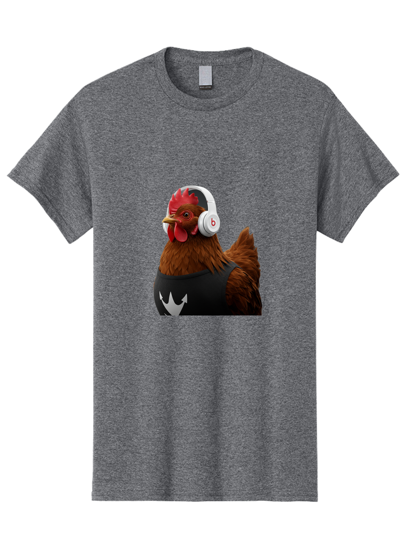 Chicken-With-Beats-Headphones Men'S Graphic Tee, 100% Cotton, Comfortable Casual Summer Wear, Machine Washable, Vintage Camera, Old Camera, Antique Camera, Black Camera, Classic Photography, Photography Equipment, Nostalgic Device, Bak243