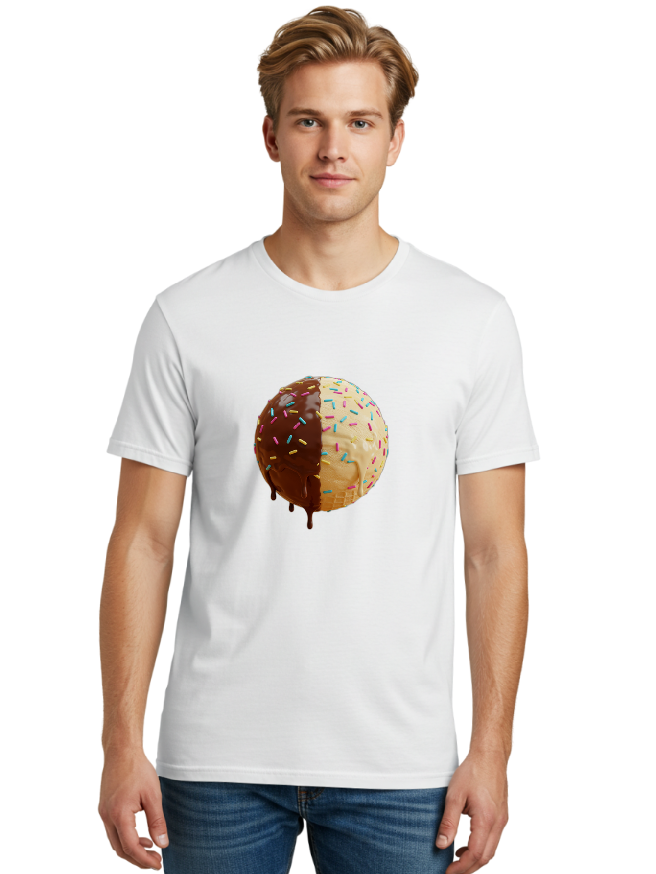 Chocolate-And-Vanilla-Ice-Cream Men'S Graphic Tee, 100% Cotton, Comfortable Casual Summer Wear, Machine Washable, Vintage Camera, Old Camera, Antique Camera, Black Camera, Classic Photography, Photography Equipment, Nostalgic Device, Bak246