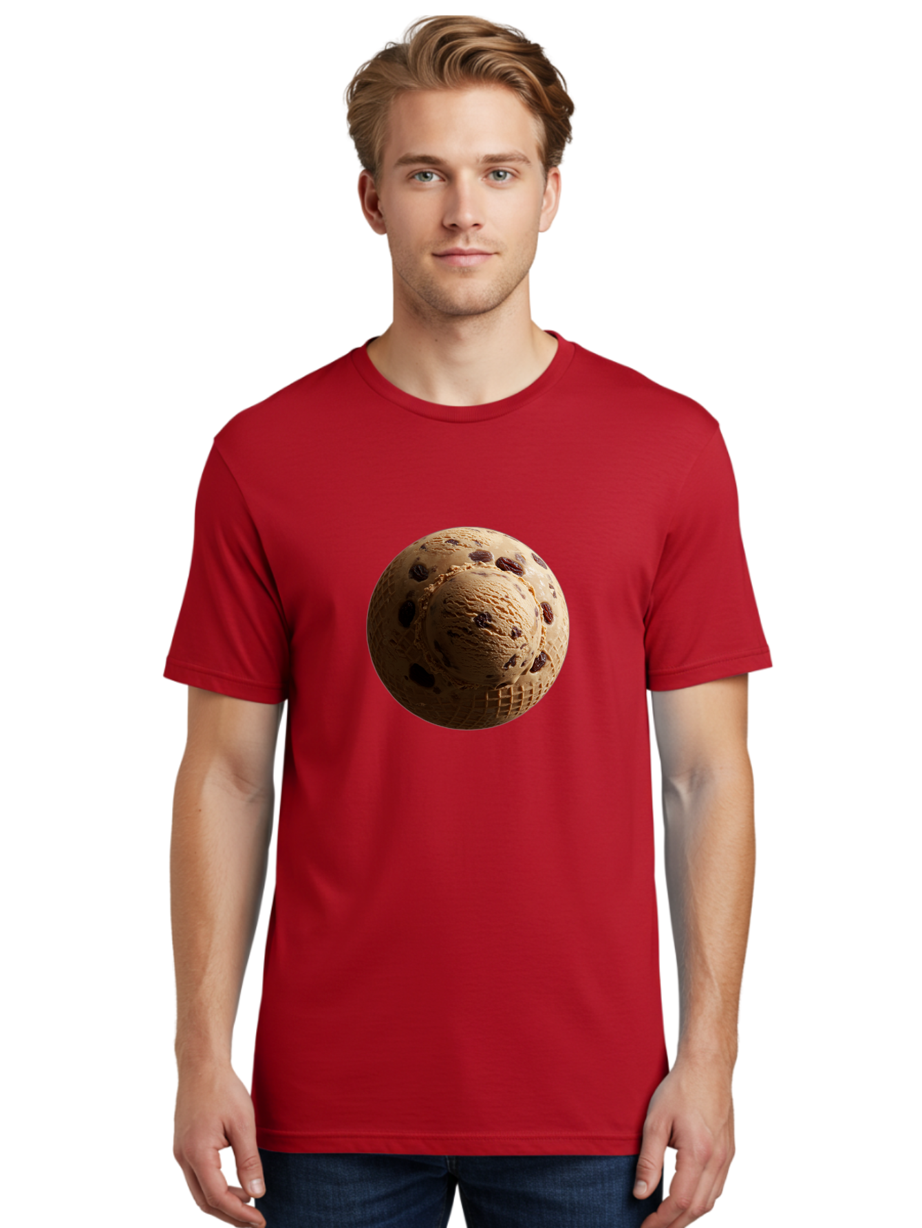 Chocolate-Chip-Ice-Cream-Scoop Men'S Graphic Tee, 100% Cotton, Comfortable Casual Summer Wear, Machine Washable, Vintage Camera, Old Camera, Antique Camera, Black Camera, Classic Photography, Photography Equipment, Nostalgic Device, Bak254