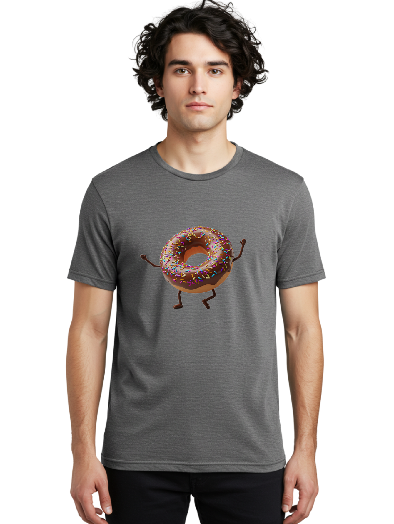 Chocolate-Donut Men'S Graphic Tee, 100% Cotton, Comfortable Casual Summer Wear, Machine Washable, Vintage Camera, Old Camera, Antique Camera, Black Camera, Classic Photography, Photography Equipment, Nostalgic Device, Film Camera, Camera Art Bak255