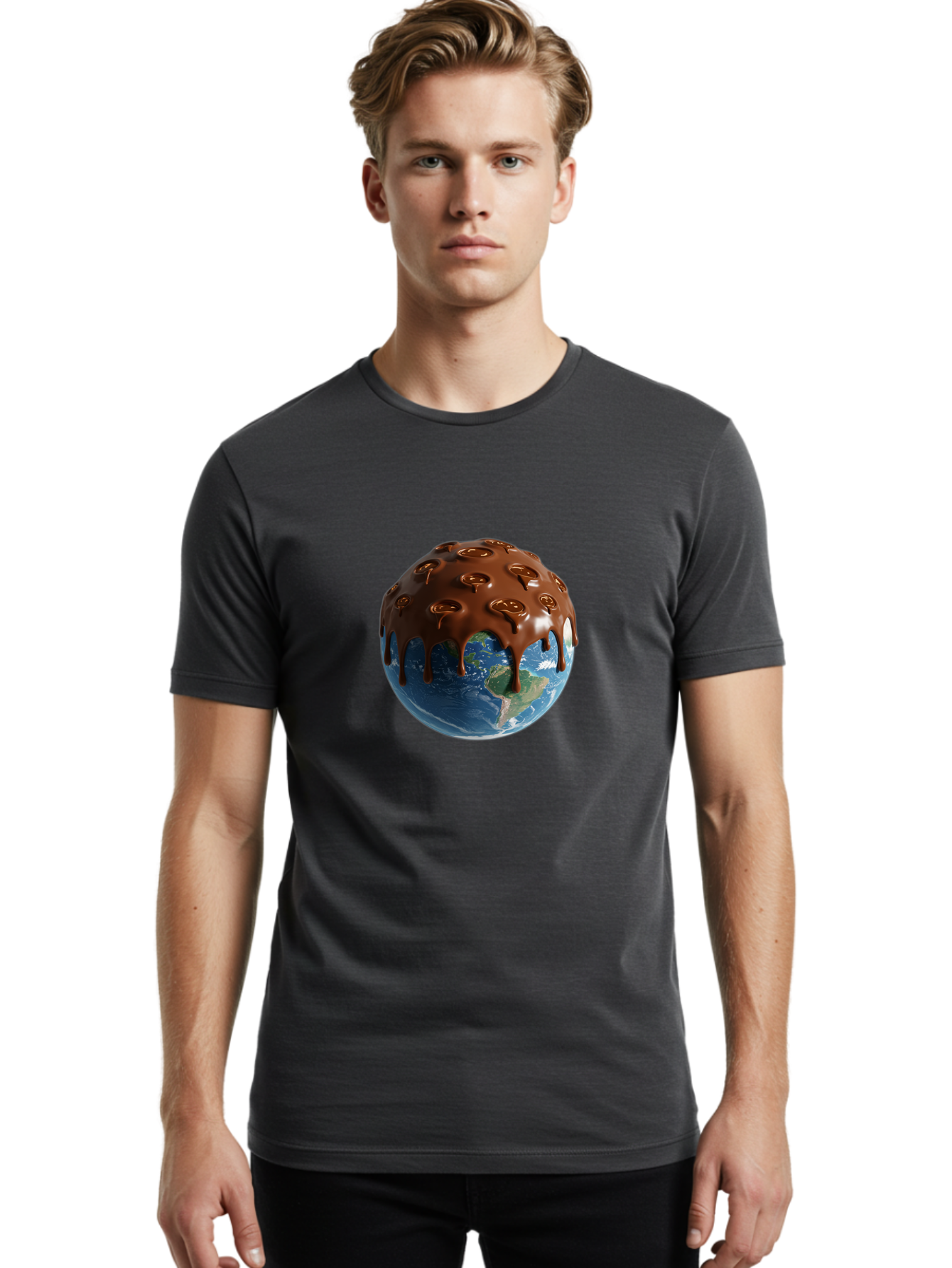 Chocolate-Planet-Earth Men'S Graphic Tee, 100% Cotton, Comfortable Casual Summer Wear, Machine Washable, Vintage Camera, Old Camera, Antique Camera, Black Camera, Classic Photography, Photography Equipment, Nostalgic Device, Film Camera, Bak259