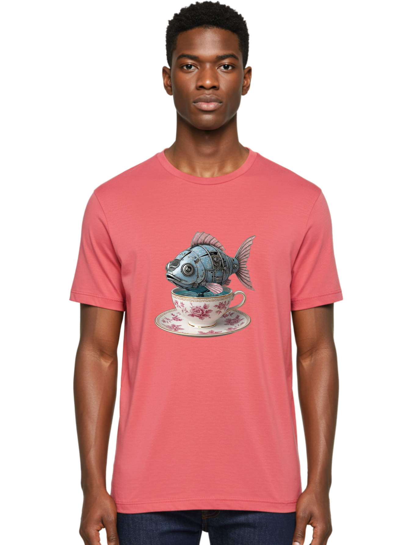 Clockwork-Fish Men'S Graphic Tee, 100% Cotton, Comfortable Casual Summer Wear, Machine Washable, Vintage Camera, Old Camera, Antique Camera, Black Camera, Classic Photography, Photography Equipment, Nostalgic Device, Film Camera, Camera Art Bak263