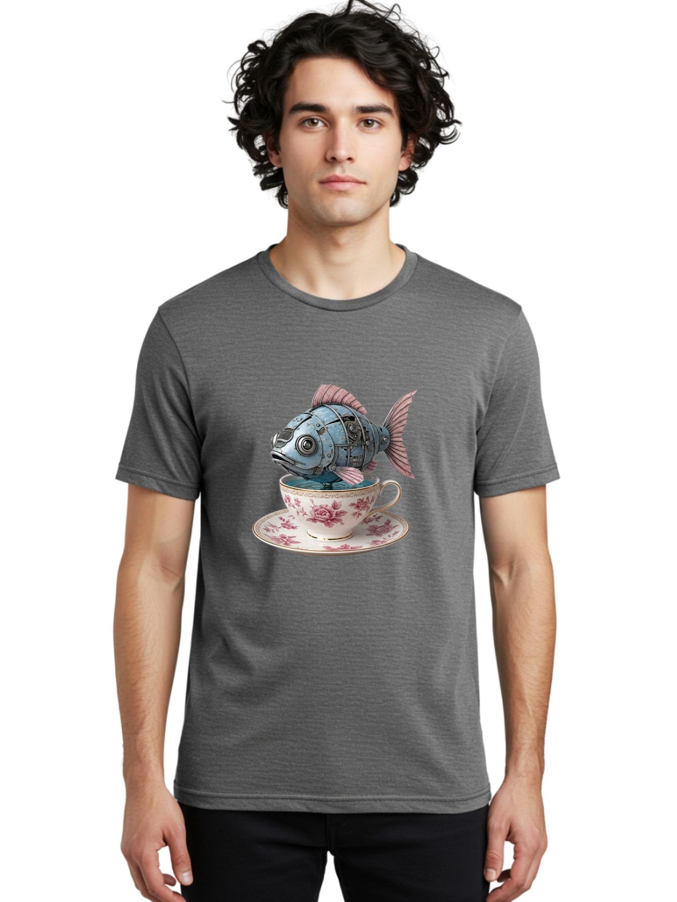 Clockwork-Fish Men'S Graphic Tee, 100% Cotton, Comfortable Casual Summer Wear, Machine Washable, Vintage Camera, Old Camera, Antique Camera, Black Camera, Classic Photography, Photography Equipment, Nostalgic Device, Film Camera, Camera Art Bak263