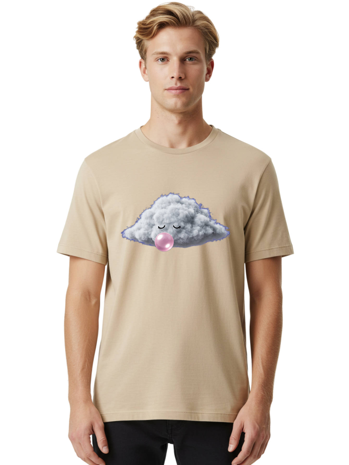 Cloud-Blowing-Bubble-1 Men'S Graphic Tee, 100% Cotton, Comfortable Casual Summer Wear, Machine Washable, Vintage Camera, Old Camera, Antique Camera, Black Camera, Classic Photography, Photography Equipment, Nostalgic Device, Film Camera, Bak264
