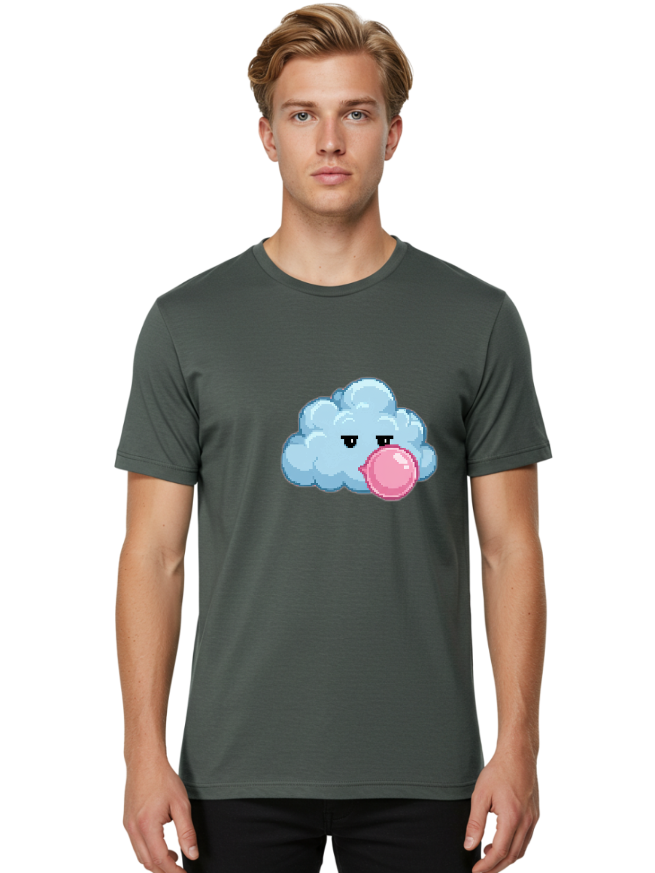 Cloud-Chewing-Pink-Gum Men'S Graphic Tee, 100% Cotton, Comfortable Casual Summer Wear, Machine Washable, Vintage Camera, Old Camera, Antique Camera, Black Camera, Classic Photography, Photography Equipment, Nostalgic Device, Film Camera, Bak268