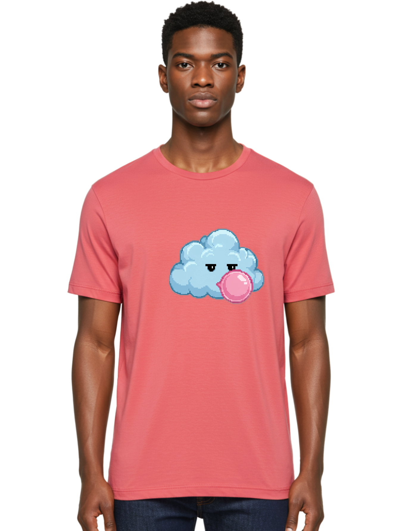 Cloud-Chewing-Pink-Gum Men'S Graphic Tee, 100% Cotton, Comfortable Casual Summer Wear, Machine Washable, Vintage Camera, Old Camera, Antique Camera, Black Camera, Classic Photography, Photography Equipment, Nostalgic Device, Film Camera, Bak268