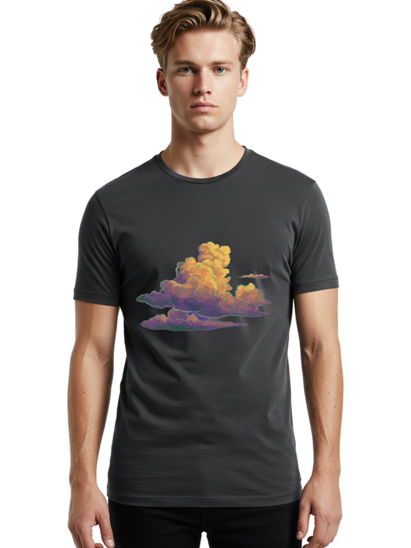 Cloud-Formation Men'S Graphic Tee, 100% Cotton, Comfortable Casual Summer Wear, Machine Washable, Vintage Camera, Old Camera, Antique Camera, Black Camera, Classic Photography, Photography Equipment, Nostalgic Device, Film Camera, Camera Art Bak269