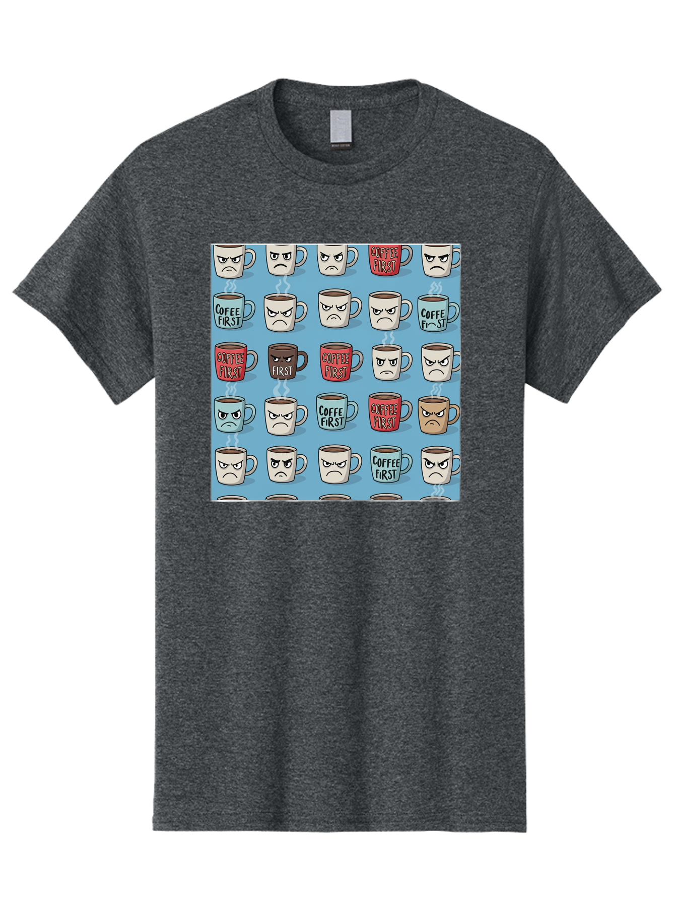 Coffee-First-1 Men'S Graphic Tee, 100% Cotton, Comfortable Casual Summer Wear, Machine Washable, Vintage Camera, Old Camera, Antique Camera, Black Camera, Classic Photography, Photography Equipment, Nostalgic Device, Film Camera, Camera Art Bak279