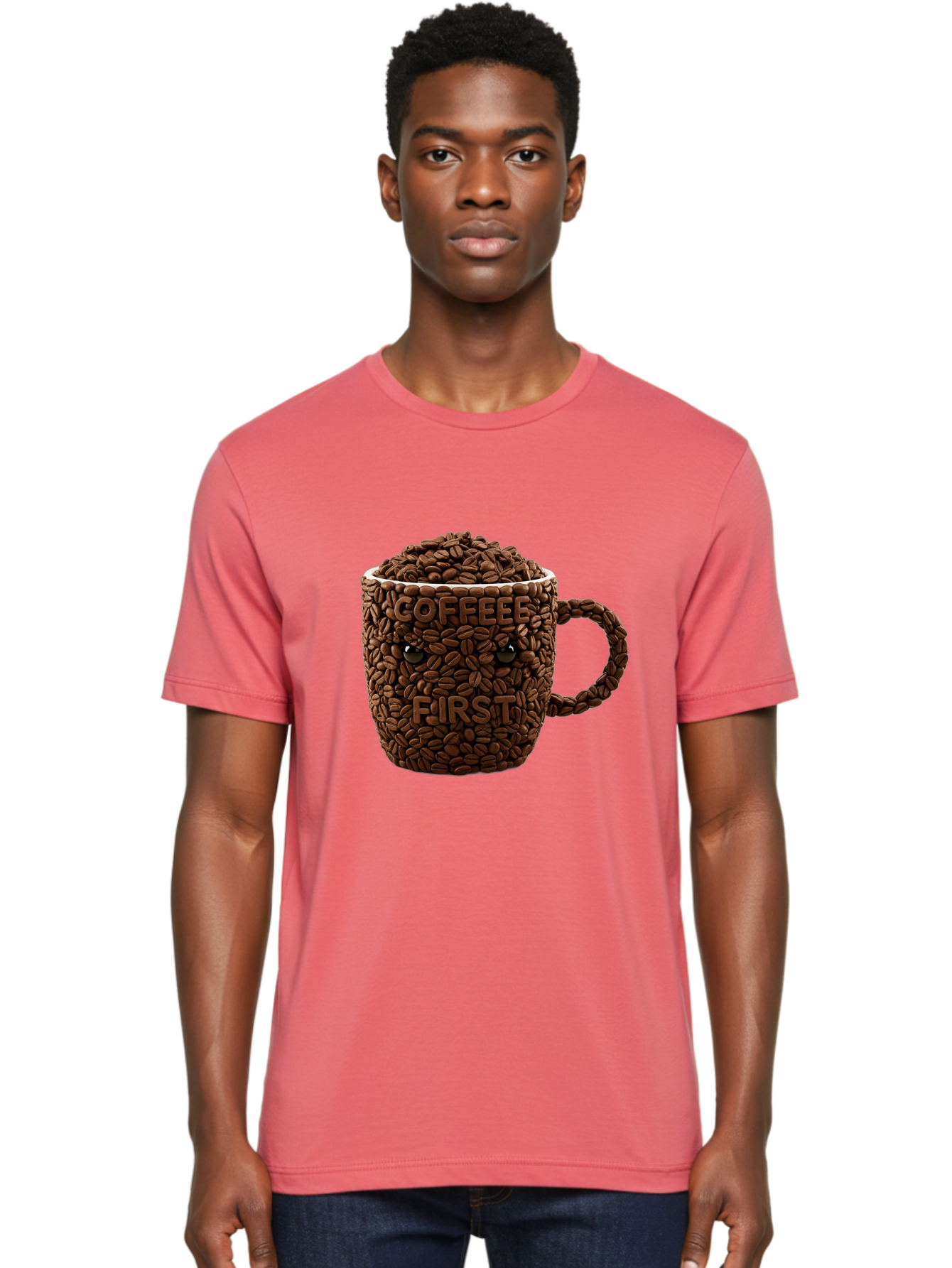 Coffee-First-2 Men'S Graphic Tee, 100% Cotton, Comfortable Casual Summer Wear, Machine Washable, Vintage Camera, Old Camera, Antique Camera, Black Camera, Classic Photography, Photography Equipment, Nostalgic Device, Film Camera, Camera Art Bak280