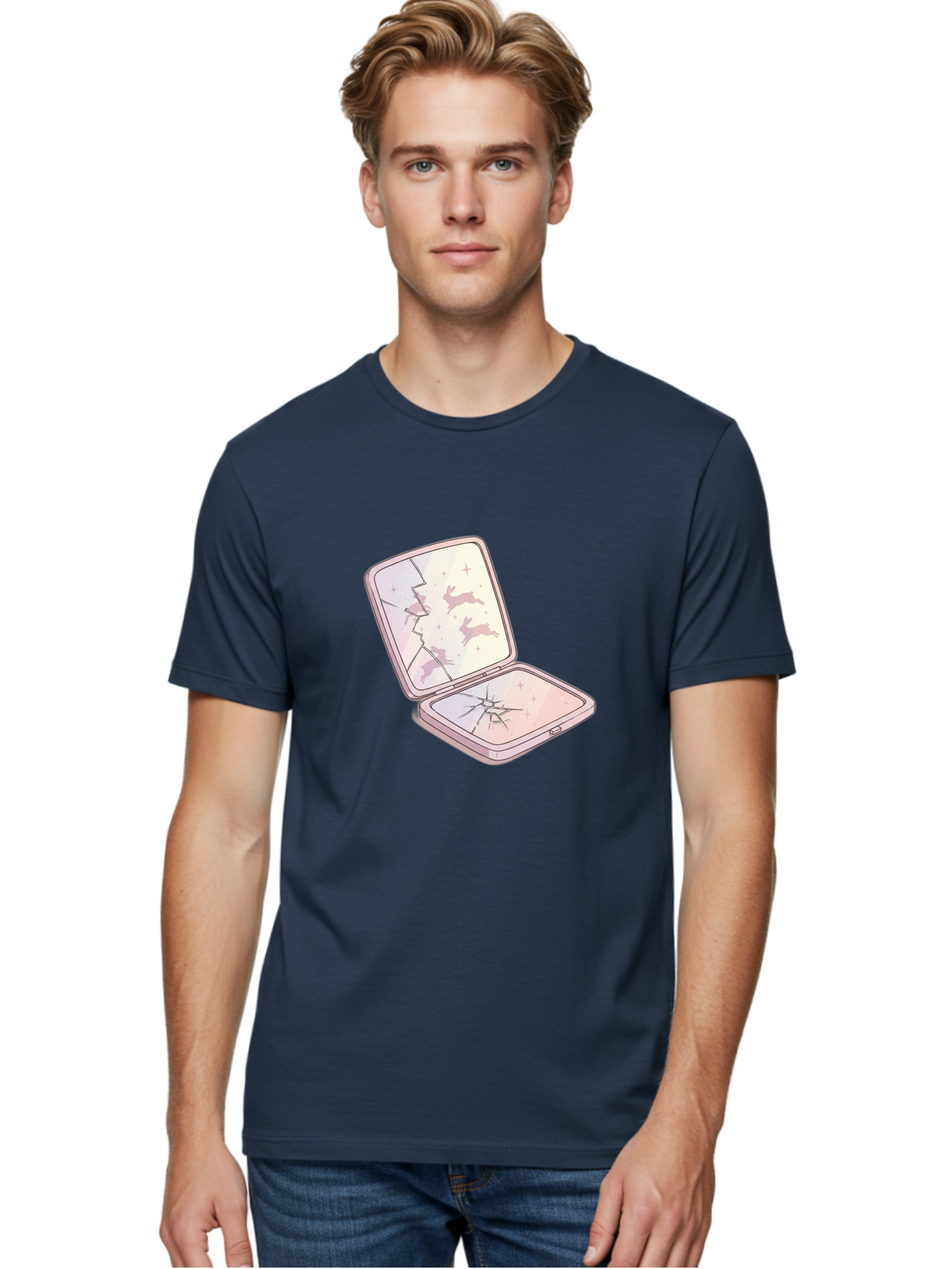 Compact-Mirror Men'S Graphic Tee, 100% Cotton, Comfortable Casual Summer Wear, Machine Washable, Vintage Camera, Old Camera, Antique Camera, Black Camera, Classic Photography, Photography Equipment, Nostalgic Device, Film Camera, Camera Art Bak290