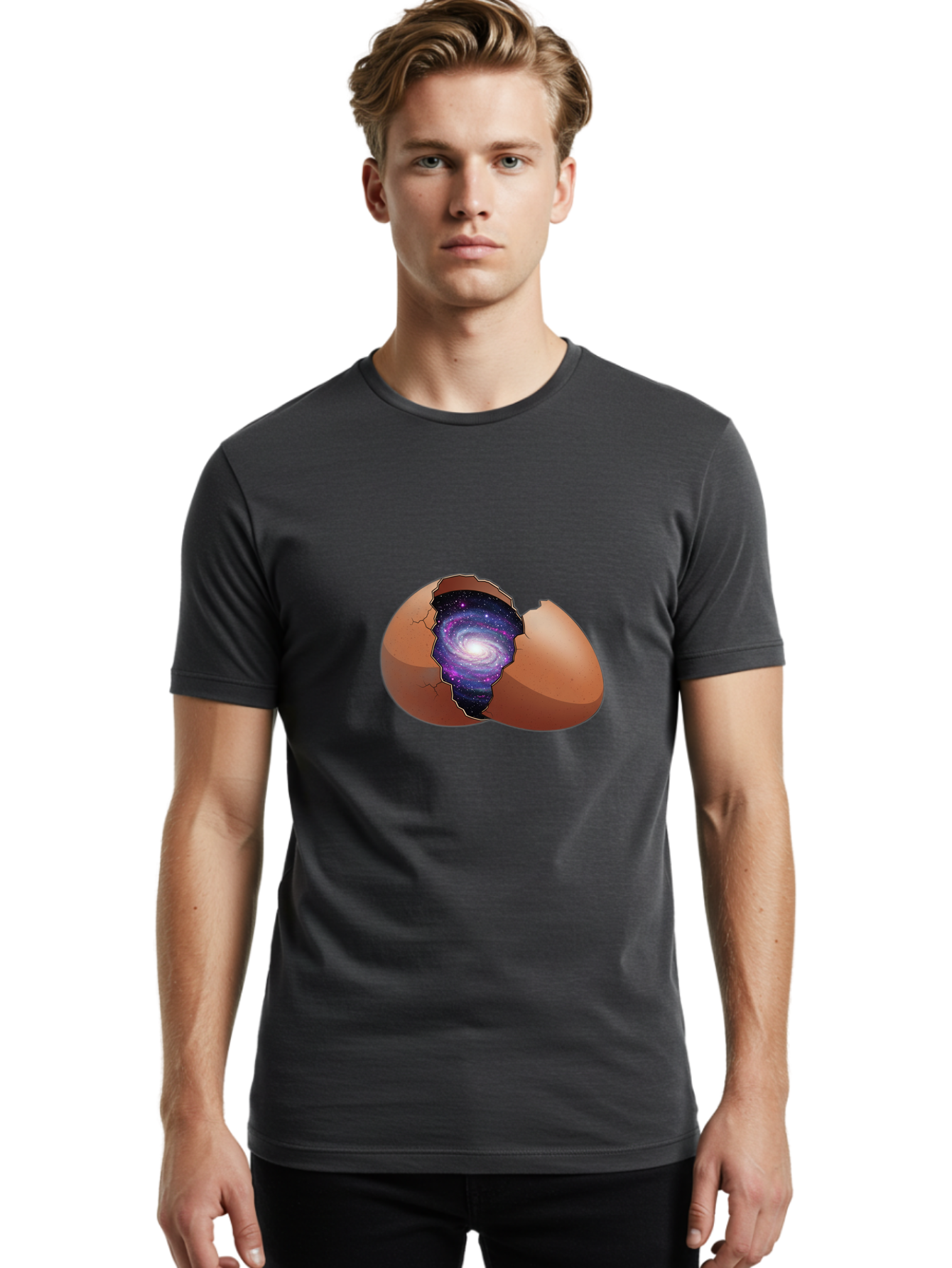 Cracked-Egg-Galaxy-2 Men'S Graphic Tee, 100% Cotton, Comfortable Casual Summer Wear, Machine Washable, Vintage Camera, Old Camera, Antique Camera, Black Camera, Classic Photography, Photography Equipment, Nostalgic Device, Film Camera, Bak304