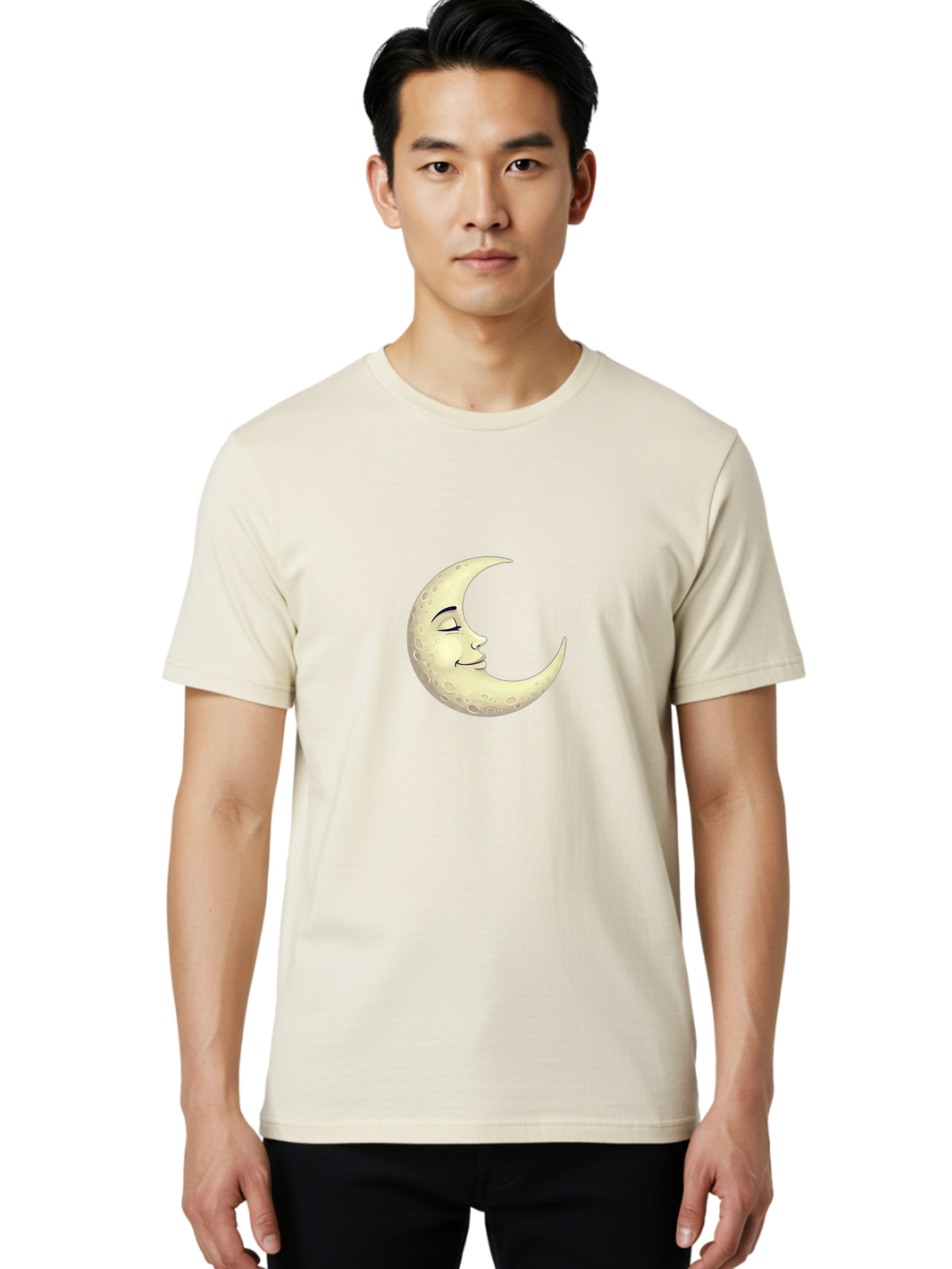 Crescent-Moon-Face Men'S Graphic Tee, 100% Cotton, Comfortable Casual Summer Wear, Machine Washable, Vintage Camera, Old Camera, Antique Camera, Black Camera, Classic Photography, Photography Equipment, Nostalgic Device, Film Camera, Bak316