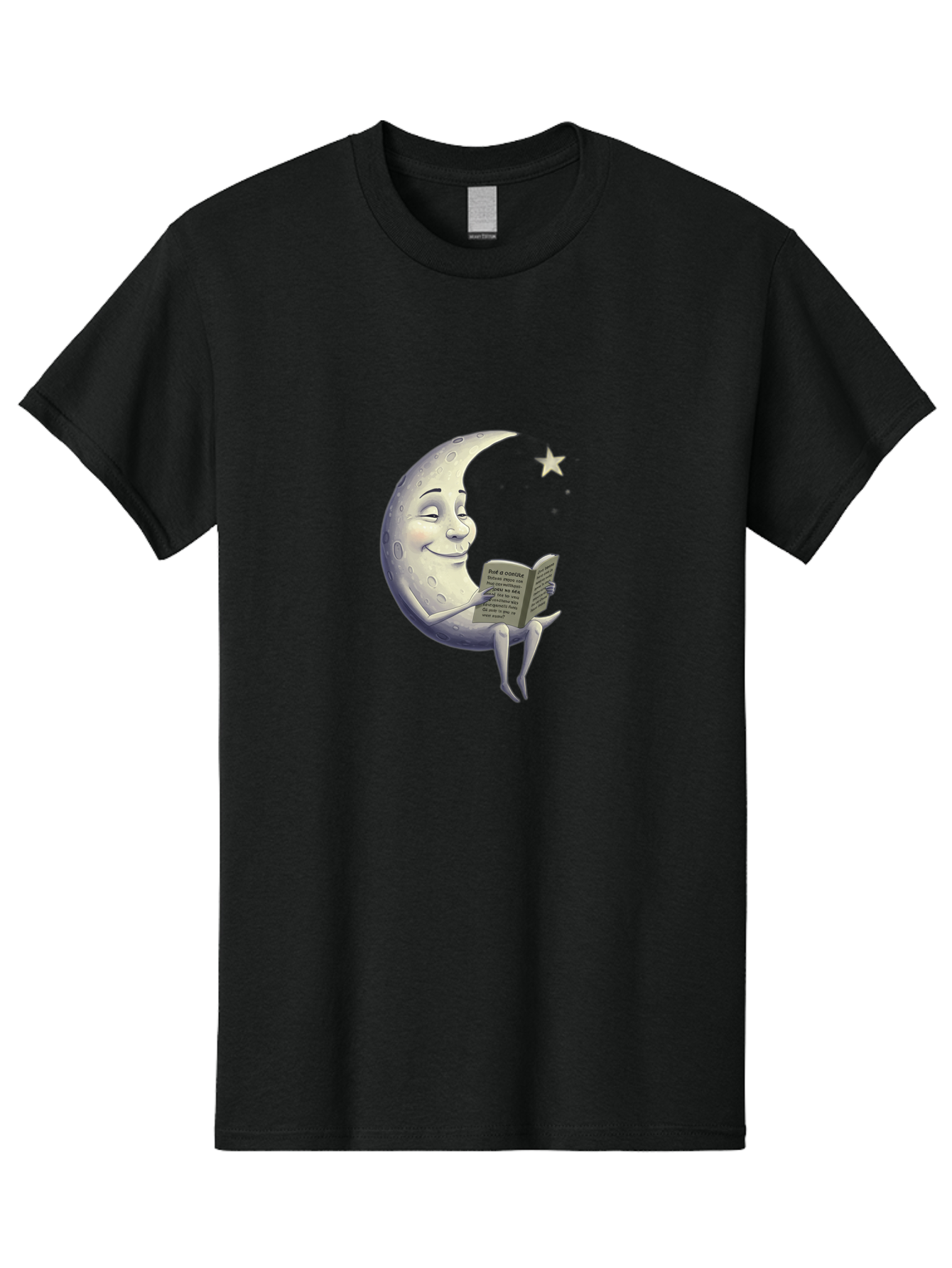 Crescent-Moon-Reading-2 Men'S Graphic Tee, 100% Cotton, Comfortable Casual Summer Wear, Machine Washable, Vintage Camera, Old Camera, Antique Camera, Black Camera, Classic Photography, Photography Equipment, Nostalgic Device, Film Camera, Bak318