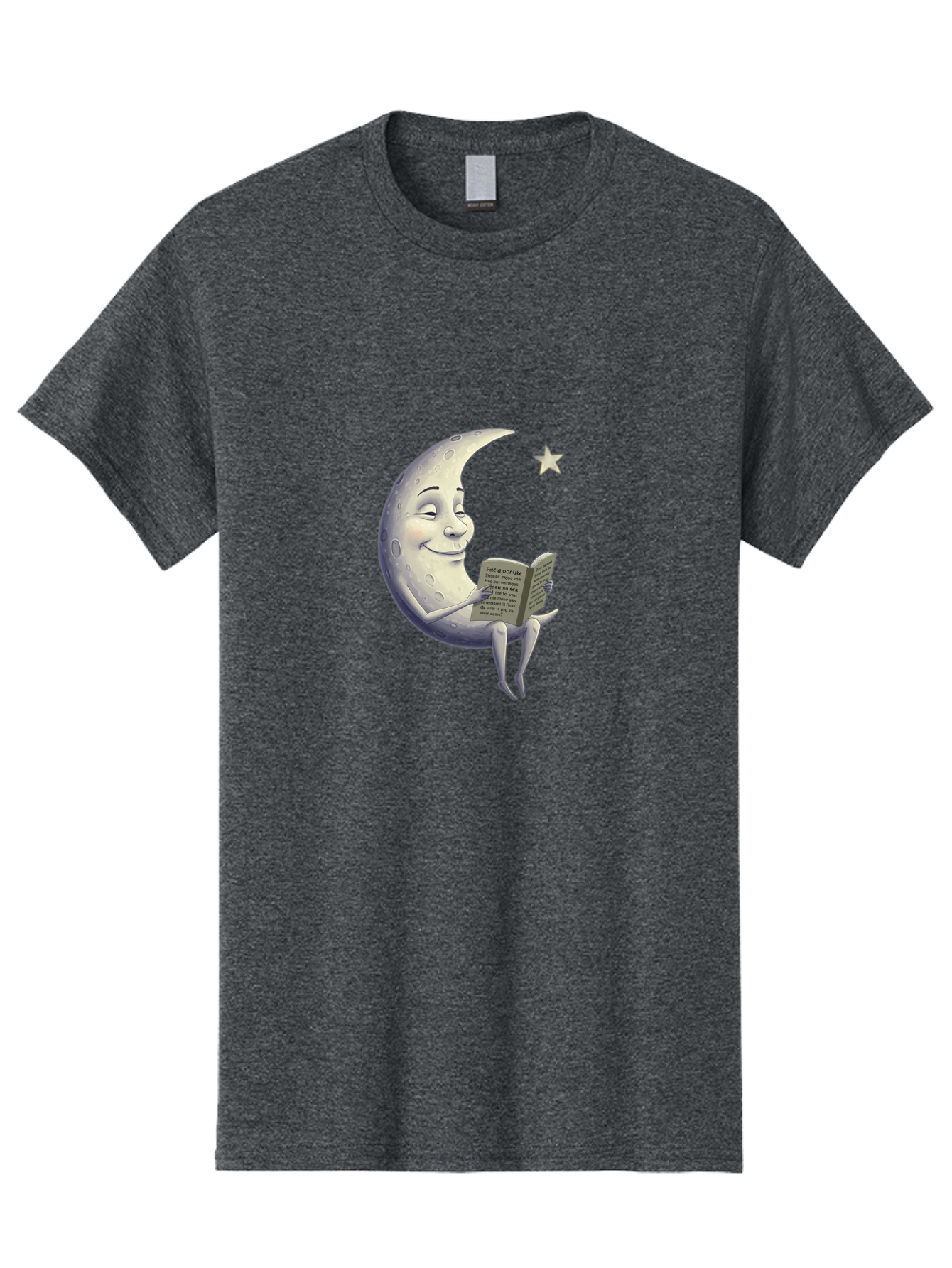 Crescent-Moon-Reading-2 Men'S Graphic Tee, 100% Cotton, Comfortable Casual Summer Wear, Machine Washable, Vintage Camera, Old Camera, Antique Camera, Black Camera, Classic Photography, Photography Equipment, Nostalgic Device, Film Camera, Bak318