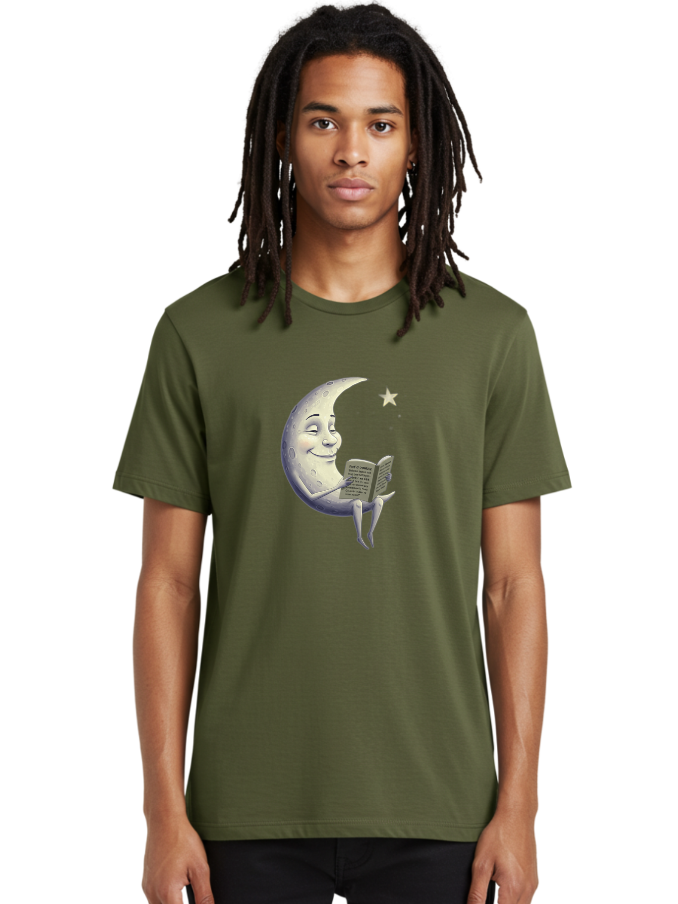 Crescent-Moon-Reading-2 Men'S Graphic Tee, 100% Cotton, Comfortable Casual Summer Wear, Machine Washable, Vintage Camera, Old Camera, Antique Camera, Black Camera, Classic Photography, Photography Equipment, Nostalgic Device, Film Camera, Bak318