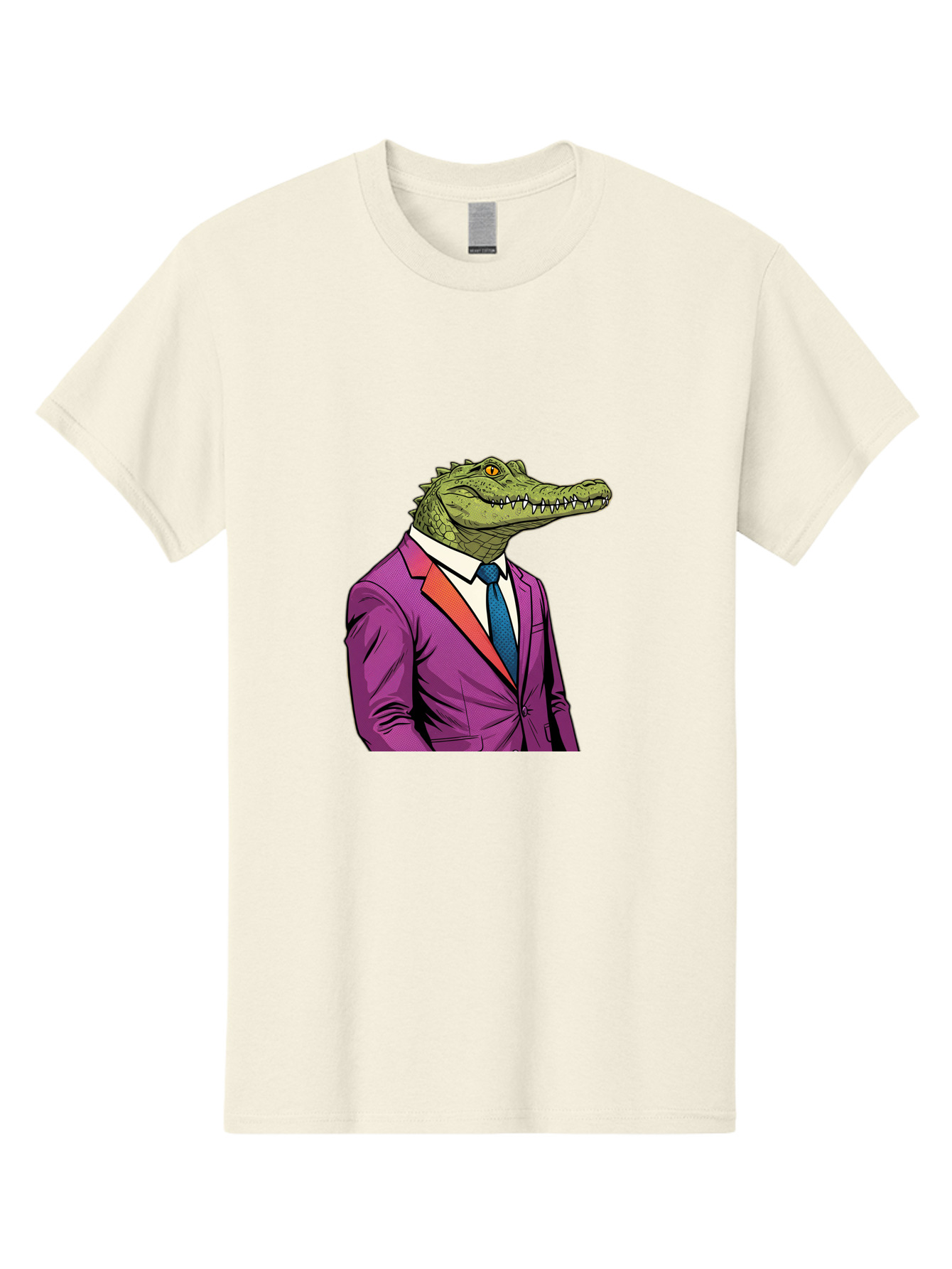 Crocodile-In-Suit-2 Men'S Graphic Tee, 100% Cotton, Comfortable Casual Summer Wear, Machine Washable, Vintage Camera, Old Camera, Antique Camera, Black Camera, Classic Photography, Photography Equipment, Nostalgic Device, Film Camera, Bak326