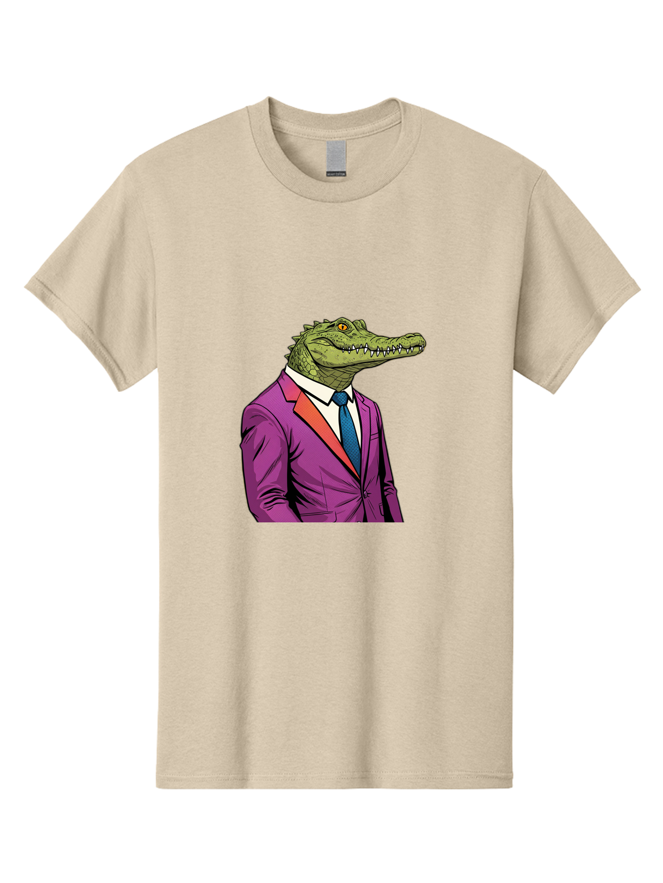 Crocodile-In-Suit-2 Men'S Graphic Tee, 100% Cotton, Comfortable Casual Summer Wear, Machine Washable, Vintage Camera, Old Camera, Antique Camera, Black Camera, Classic Photography, Photography Equipment, Nostalgic Device, Film Camera, Bak326