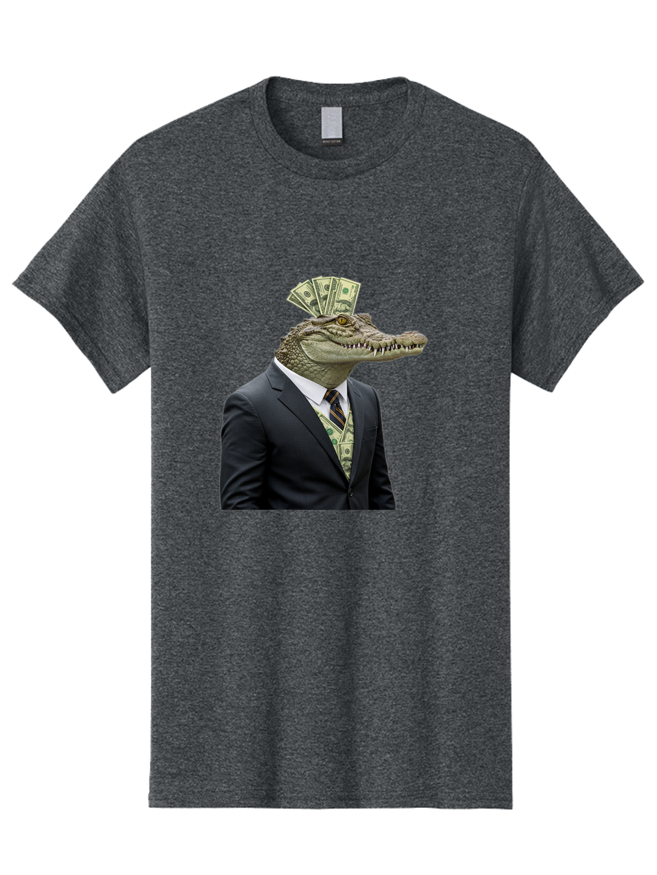 Crocodile-In-Suit-4 Men'S Graphic Tee, 100% Cotton, Comfortable Casual Summer Wear, Machine Washable, Vintage Camera, Old Camera, Antique Camera, Black Camera, Classic Photography, Photography Equipment, Nostalgic Device, Film Camera, Bak328