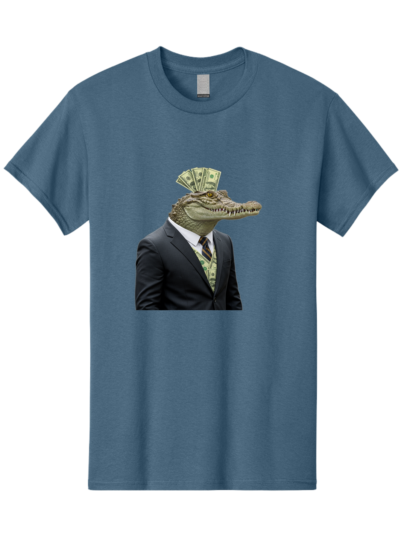 Crocodile-In-Suit-4 Men'S Graphic Tee, 100% Cotton, Comfortable Casual Summer Wear, Machine Washable, Vintage Camera, Old Camera, Antique Camera, Black Camera, Classic Photography, Photography Equipment, Nostalgic Device, Film Camera, Bak328