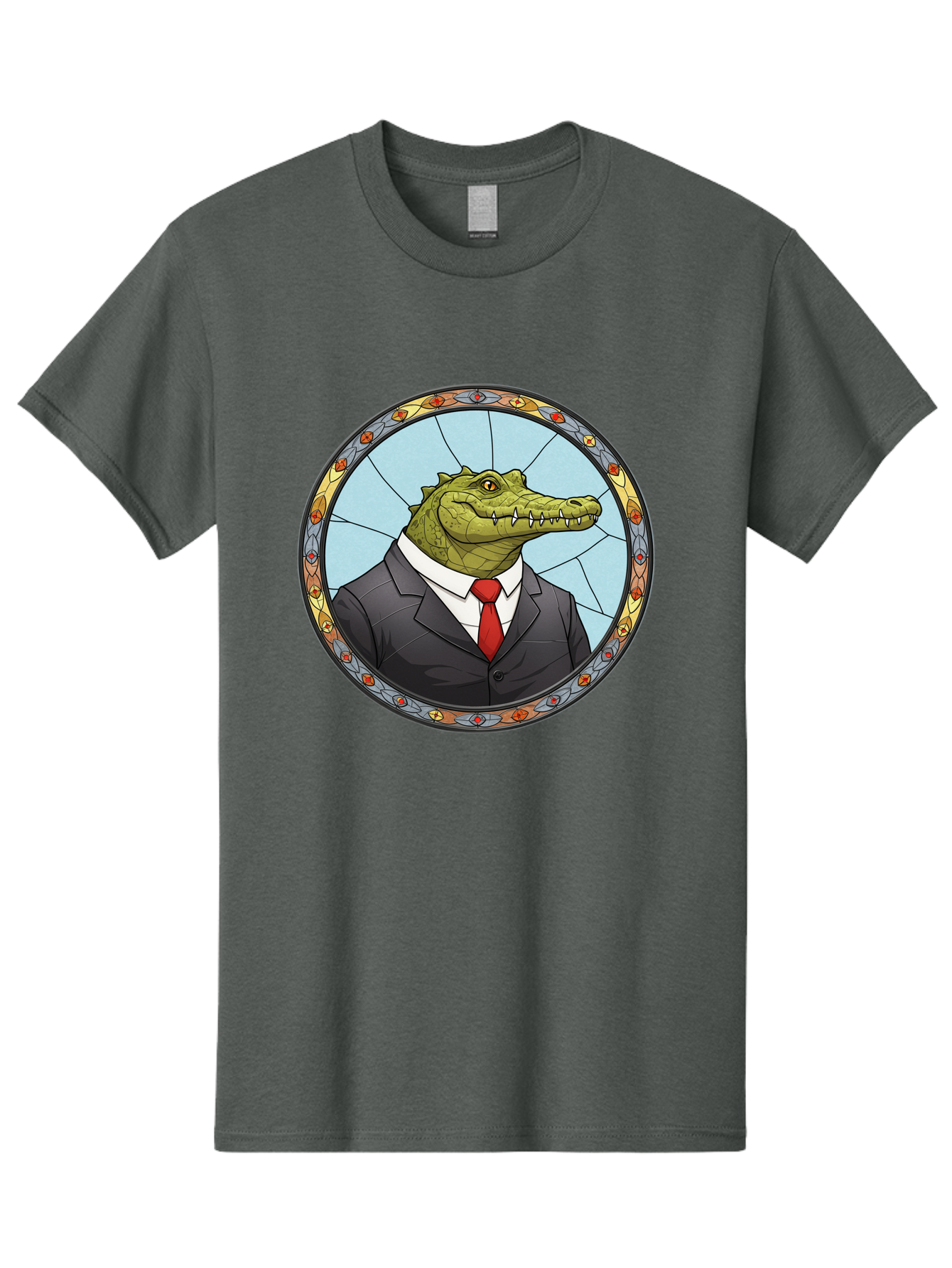 Crocodile-In-Suit-5 Men'S Graphic Tee, 100% Cotton, Comfortable Casual Summer Wear, Machine Washable, Vintage Camera, Old Camera, Antique Camera, Black Camera, Classic Photography, Photography Equipment, Nostalgic Device, Film Camera, Bak329