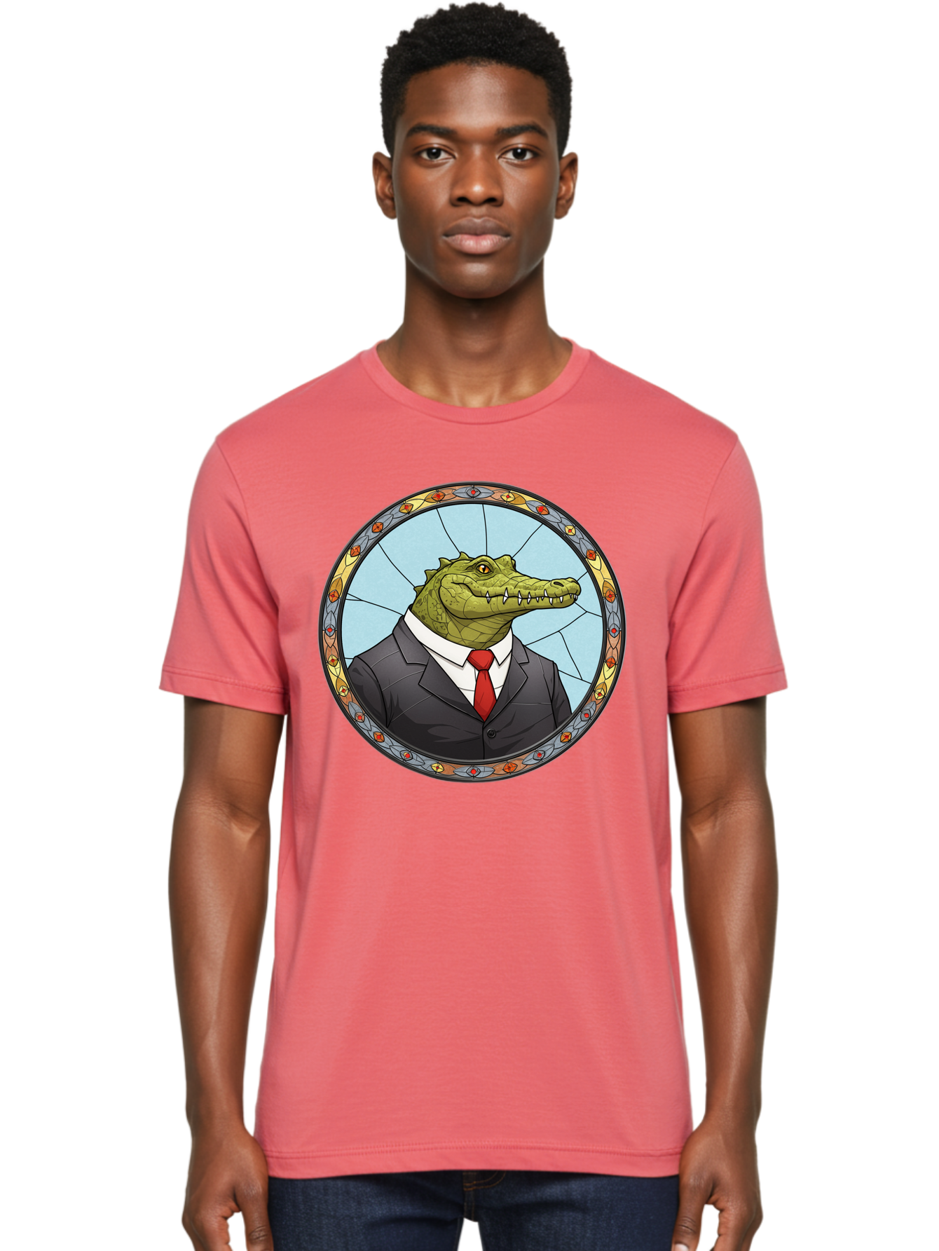 Crocodile-In-Suit-5 Men'S Graphic Tee, 100% Cotton, Comfortable Casual Summer Wear, Machine Washable, Vintage Camera, Old Camera, Antique Camera, Black Camera, Classic Photography, Photography Equipment, Nostalgic Device, Film Camera, Bak329