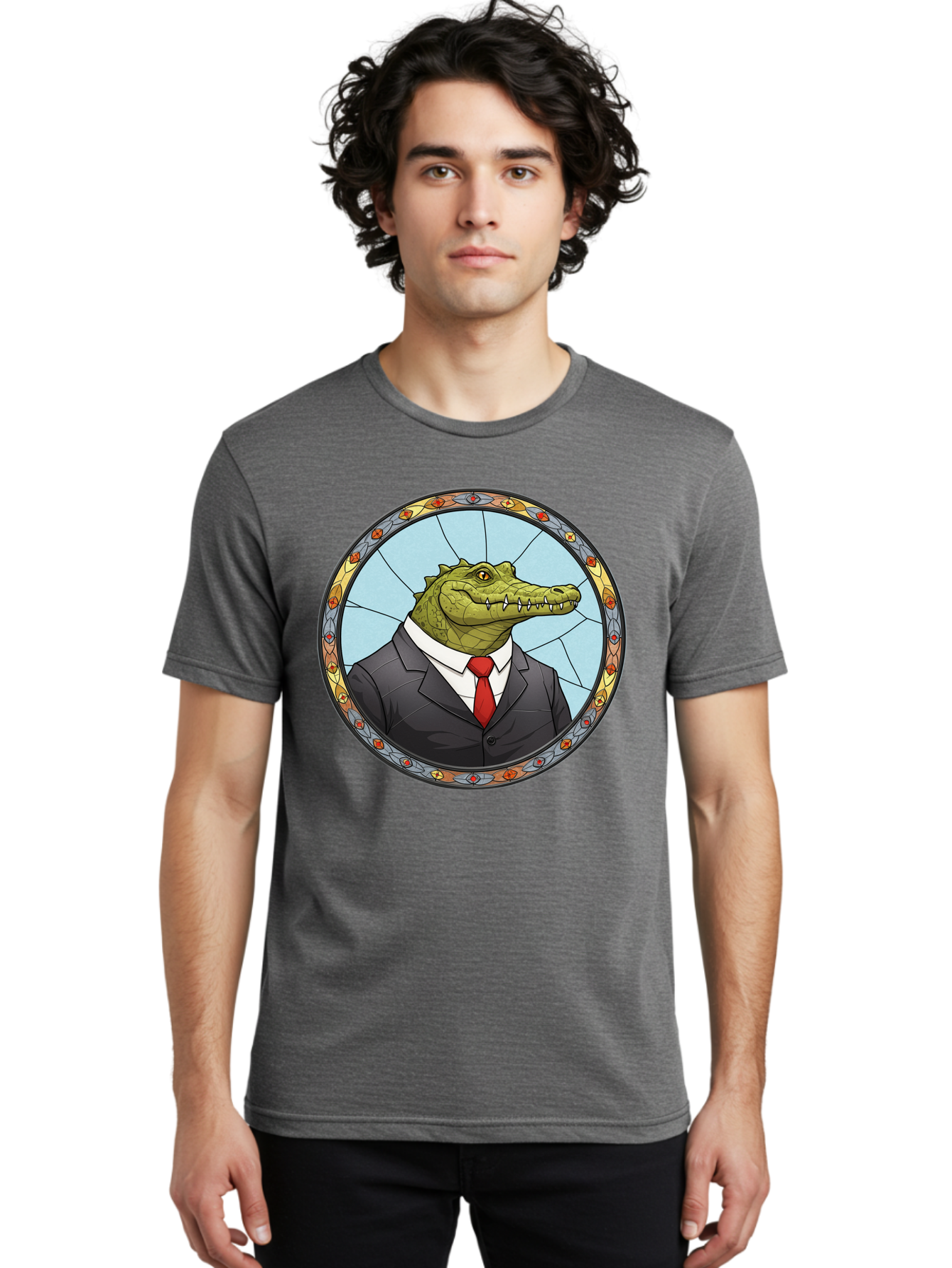 Crocodile-In-Suit-5 Men'S Graphic Tee, 100% Cotton, Comfortable Casual Summer Wear, Machine Washable, Vintage Camera, Old Camera, Antique Camera, Black Camera, Classic Photography, Photography Equipment, Nostalgic Device, Film Camera, Bak329