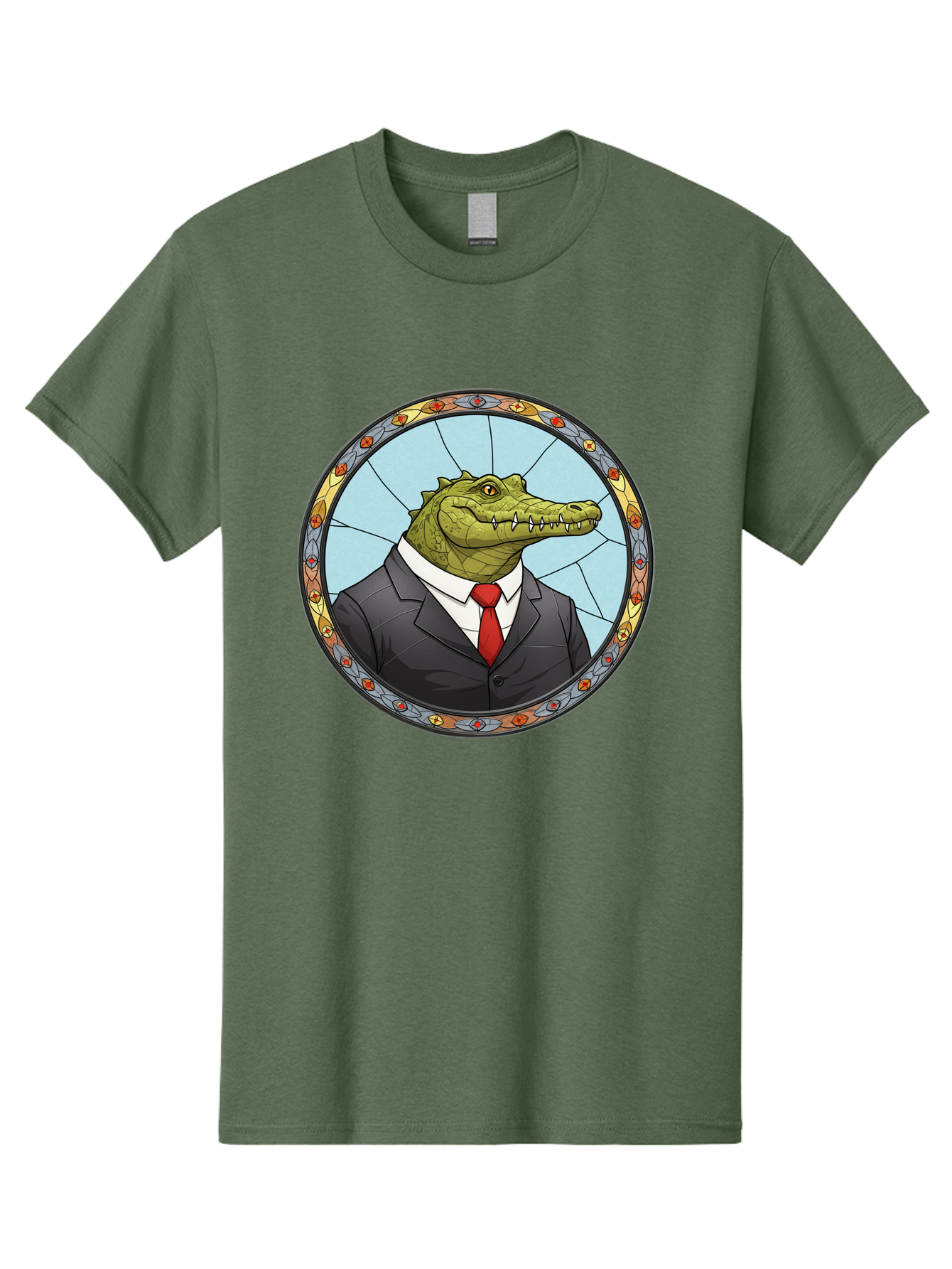 Crocodile-In-Suit-5 Men'S Graphic Tee, 100% Cotton, Comfortable Casual Summer Wear, Machine Washable, Vintage Camera, Old Camera, Antique Camera, Black Camera, Classic Photography, Photography Equipment, Nostalgic Device, Film Camera, Bak329