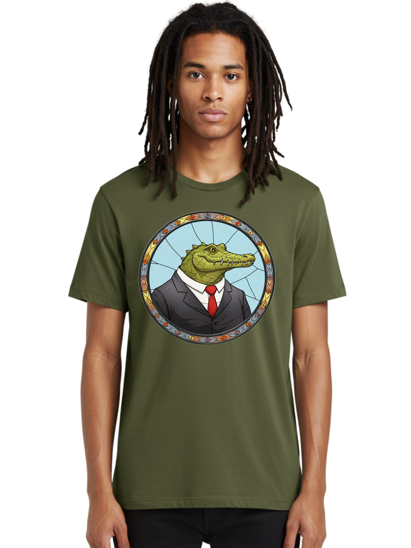 Crocodile-In-Suit-5 Men'S Graphic Tee, 100% Cotton, Comfortable Casual Summer Wear, Machine Washable, Vintage Camera, Old Camera, Antique Camera, Black Camera, Classic Photography, Photography Equipment, Nostalgic Device, Film Camera, Bak329