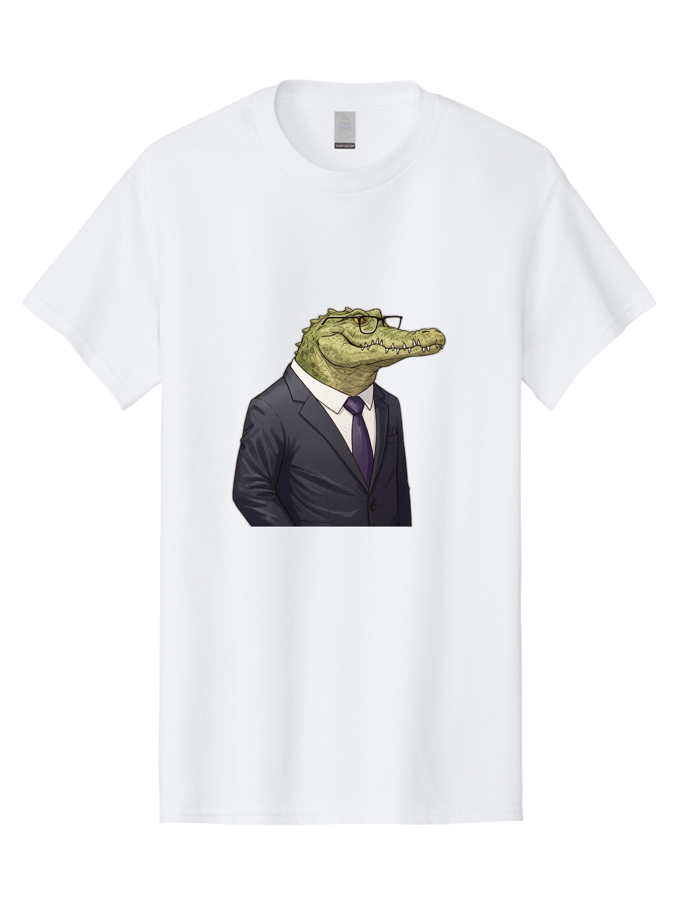 Crocodile-In-Suit-6 Men'S Graphic Tee, 100% Cotton, Comfortable Casual Summer Wear, Machine Washable, Vintage Camera, Old Camera, Antique Camera, Black Camera, Classic Photography, Photography Equipment, Nostalgic Device, Film Camera, Bak330