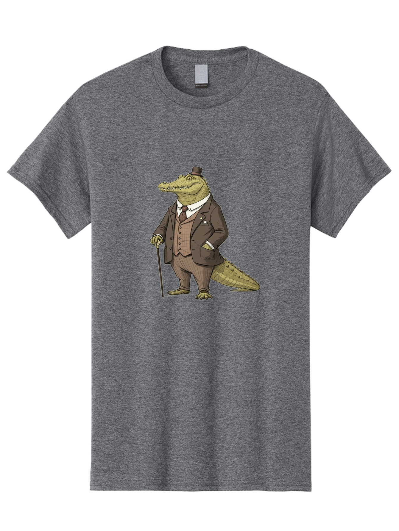 Crocodile-In-Suit-7 Men'S Graphic Tee, 100% Cotton, Comfortable Casual Summer Wear, Machine Washable, Vintage Camera, Old Camera, Antique Camera, Black Camera, Classic Photography, Photography Equipment, Nostalgic Device, Film Camera, Bak331