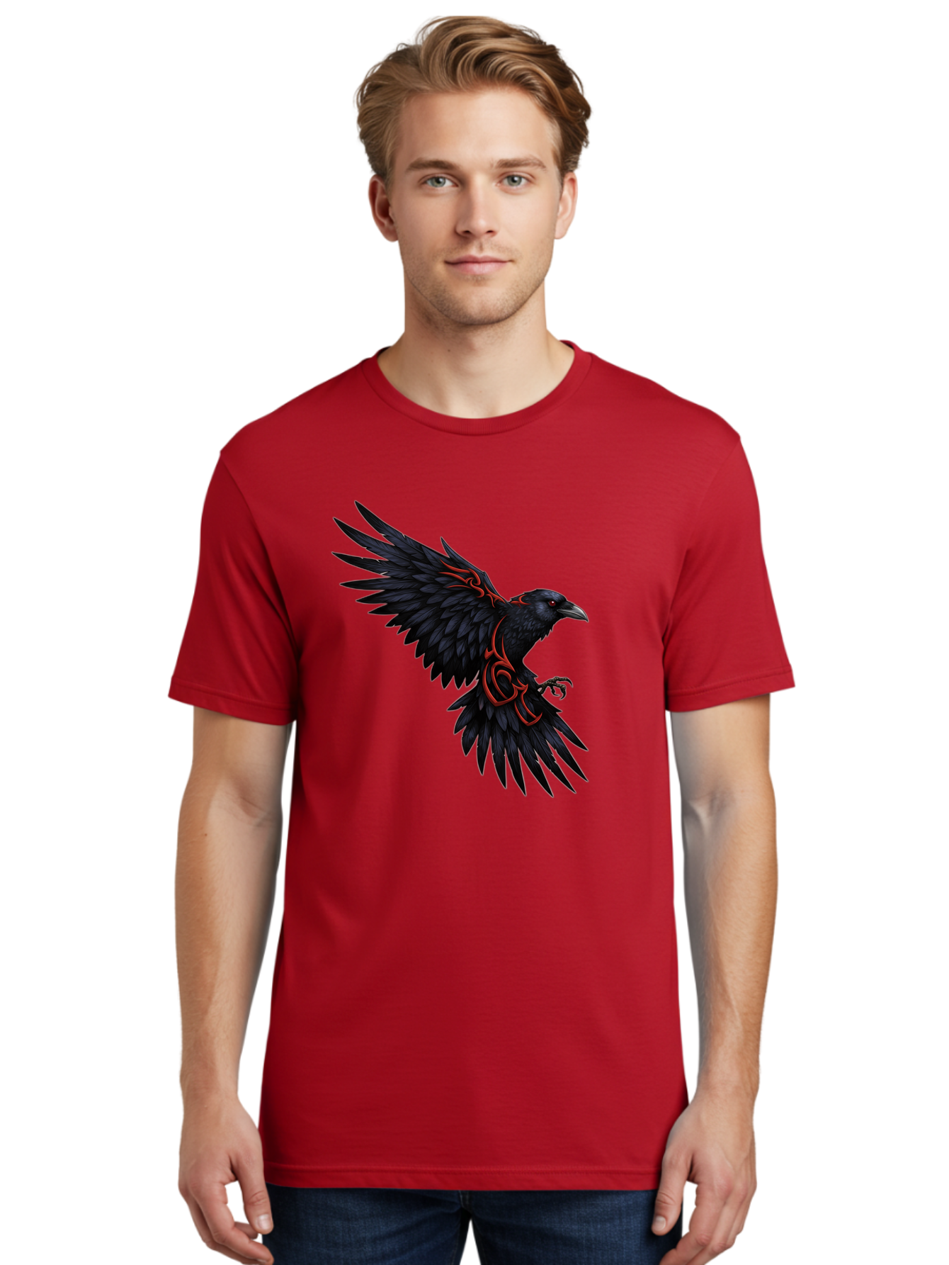 Crow-With-Tribal-Art Men'S Graphic Tee, 100% Cotton, Comfortable Casual Summer Wear, Machine Washable, Vintage Camera, Old Camera, Antique Camera, Black Camera, Classic Photography, Photography Equipment, Nostalgic Device, Film Camera, Bak339
