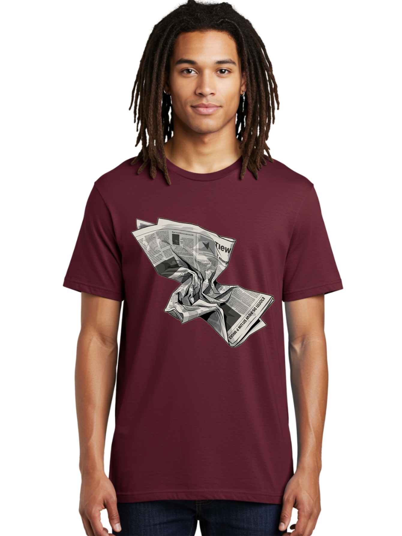 Crumpled-Newspaper-1 Men'S Graphic Tee, 100% Cotton, Comfortable Casual Summer Wear, Machine Washable, Vintage Camera, Old Camera, Antique Camera, Black Camera, Classic Photography, Photography Equipment, Nostalgic Device, Film Camera, Bak341