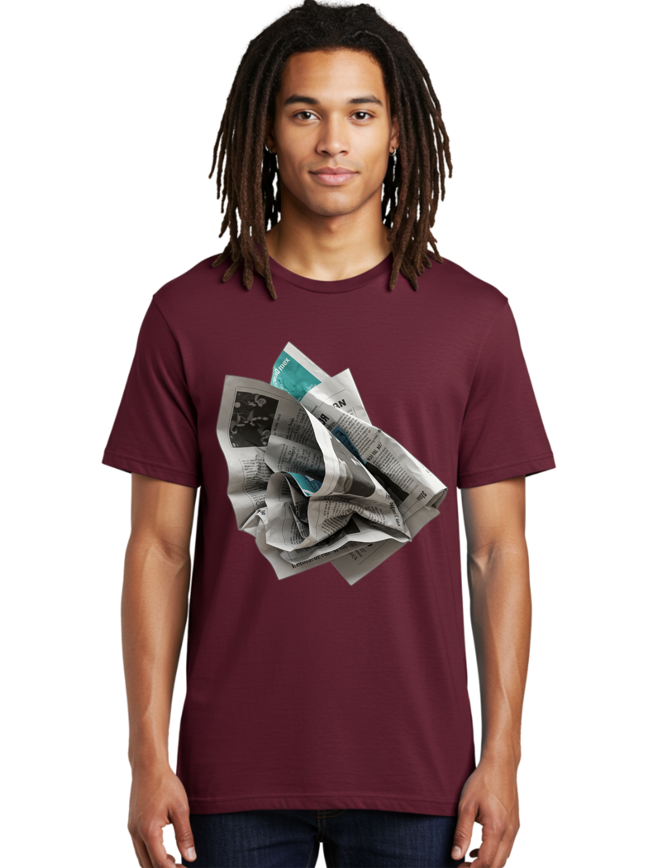 Crumpled-Newspaper-2 Men'S Graphic Tee, 100% Cotton, Comfortable Casual Summer Wear, Machine Washable, Vintage Camera, Old Camera, Antique Camera, Black Camera, Classic Photography, Photography Equipment, Nostalgic Device, Film Camera, Bak342