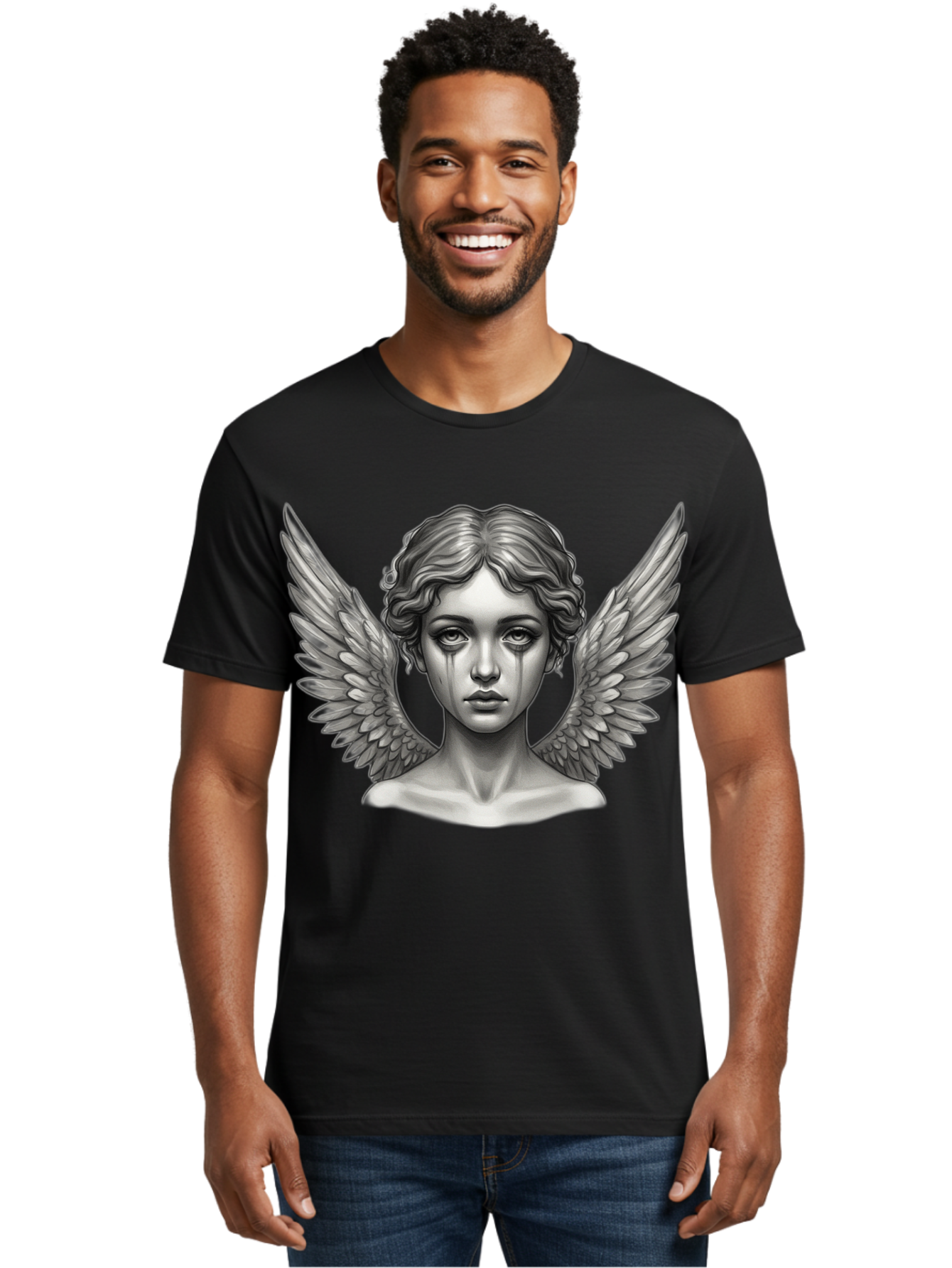 Crying-Angel-Statue Men'S Graphic Tee, 100% Cotton, Comfortable Casual Summer Wear, Machine Washable, Vintage Camera, Old Camera, Antique Camera, Black Camera, Classic Photography, Photography Equipment, Nostalgic Device, Film Camera, Bak345