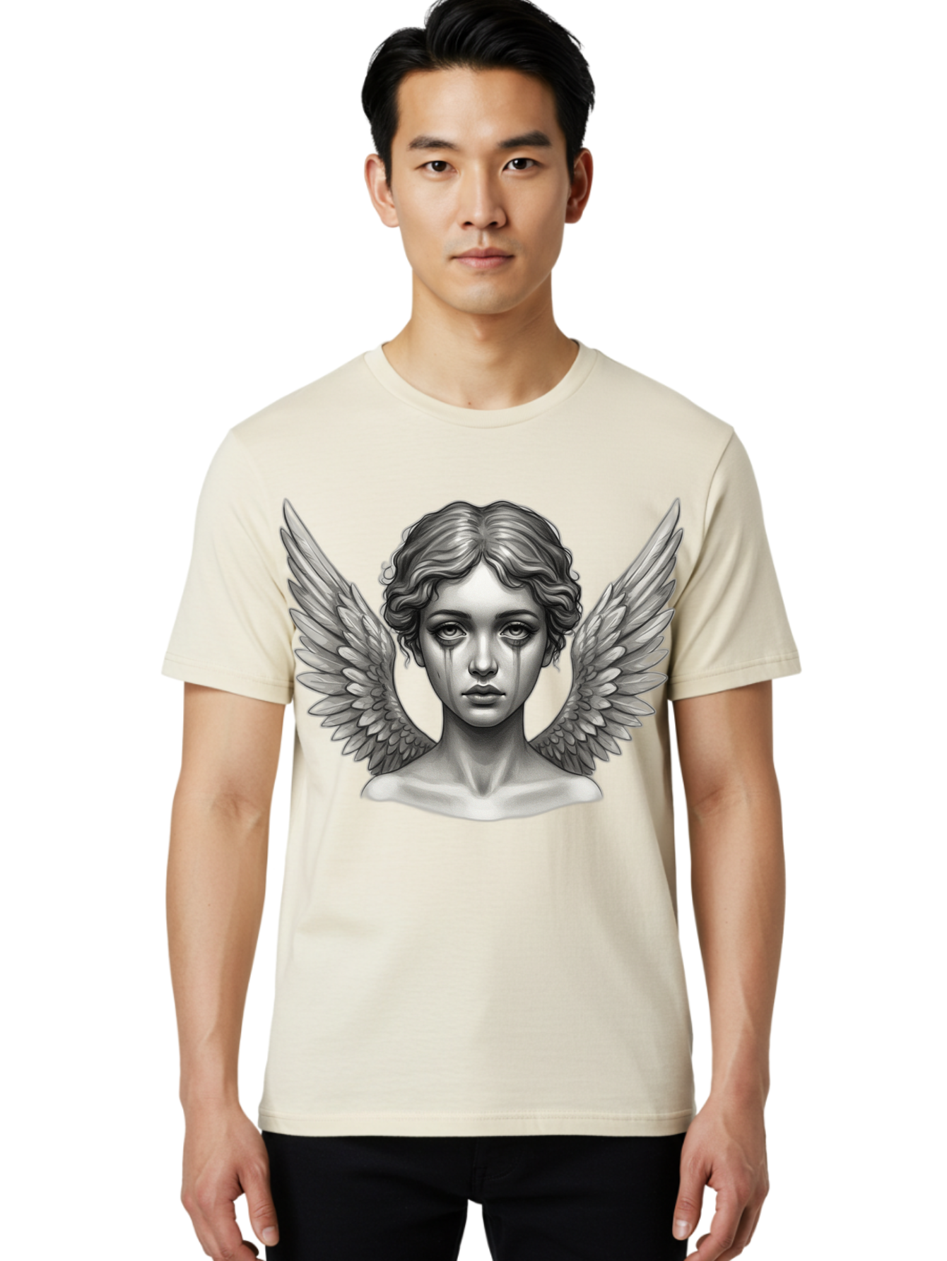Crying-Angel-Statue Men'S Graphic Tee, 100% Cotton, Comfortable Casual Summer Wear, Machine Washable, Vintage Camera, Old Camera, Antique Camera, Black Camera, Classic Photography, Photography Equipment, Nostalgic Device, Film Camera, Bak345