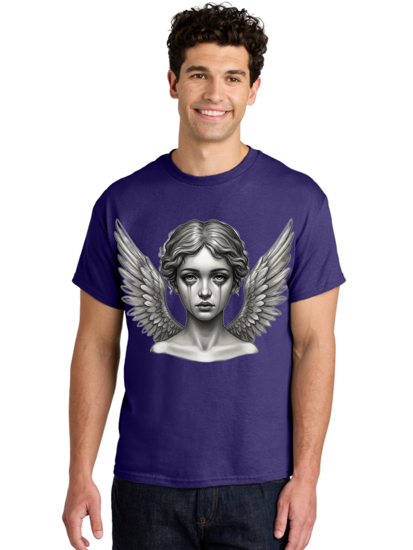 Crying-Angel-Statue Men'S Graphic Tee, 100% Cotton, Comfortable Casual Summer Wear, Machine Washable, Vintage Camera, Old Camera, Antique Camera, Black Camera, Classic Photography, Photography Equipment, Nostalgic Device, Film Camera, Bak345