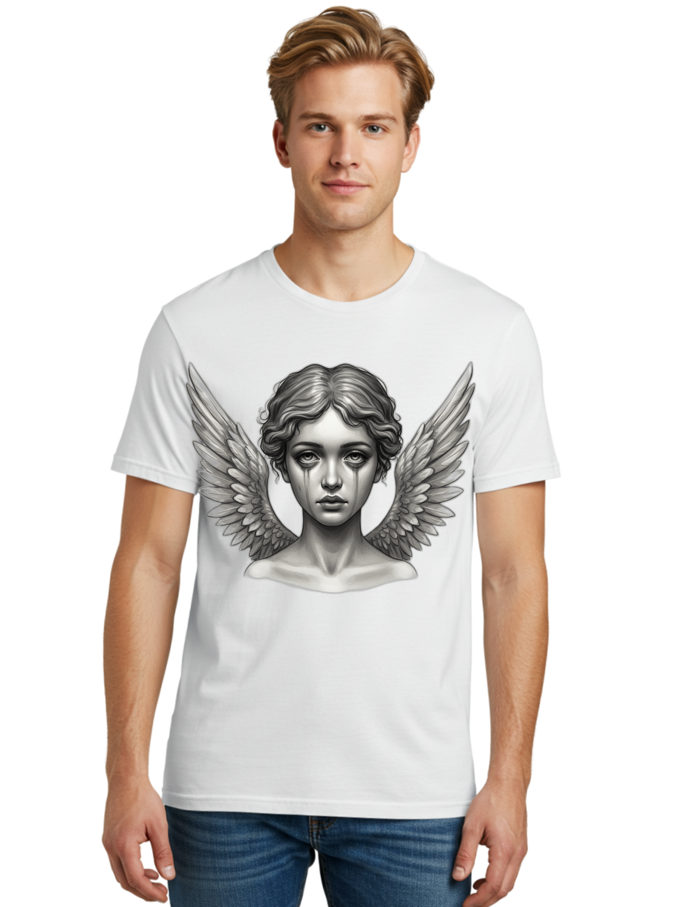Crying-Angel-Statue Men'S Graphic Tee, 100% Cotton, Comfortable Casual Summer Wear, Machine Washable, Vintage Camera, Old Camera, Antique Camera, Black Camera, Classic Photography, Photography Equipment, Nostalgic Device, Film Camera, Bak345